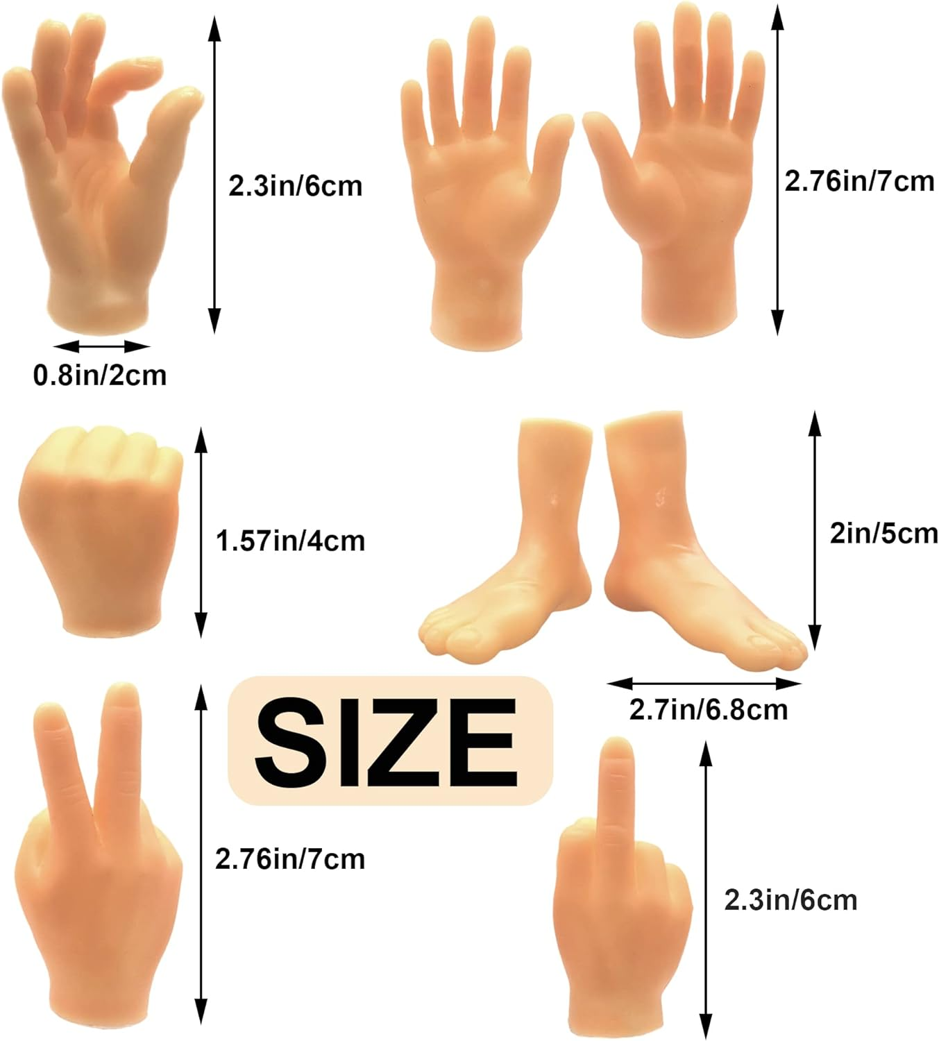 14 Pack Tiny Finger Hands,Little Rubber Finger Hand,Flat Hand Style Mini Realistic Hand for Puppet Show,Party Favors,Games,Gag Performance,Kids image number 5