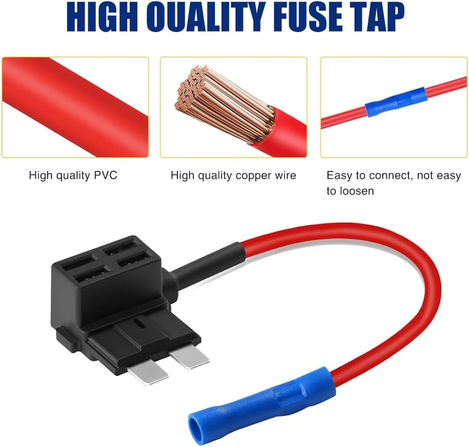 Geli 8 Pack 4 Types Fuse Tap Automotive 12V, Car Add-A-Circuit Fuse Taps Tandard Mini Micro2 and Low Profile Mini Fuse Holder for ATO ATC ATM APM Fuse Tap Kit for Cars Trucks Boats image number 2