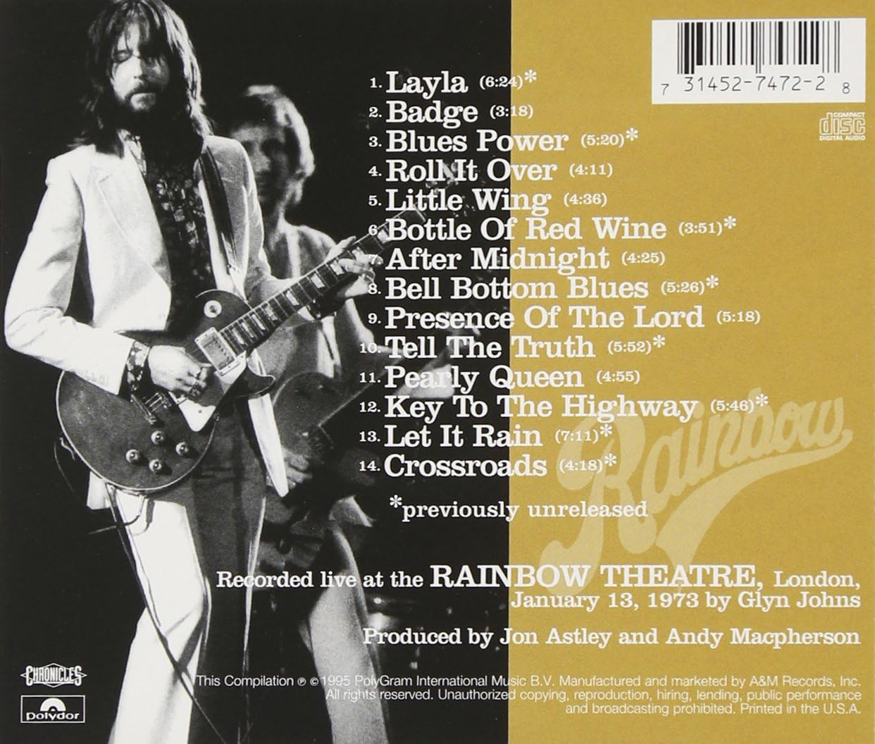 Eric Clapton'S Rainbow Concert