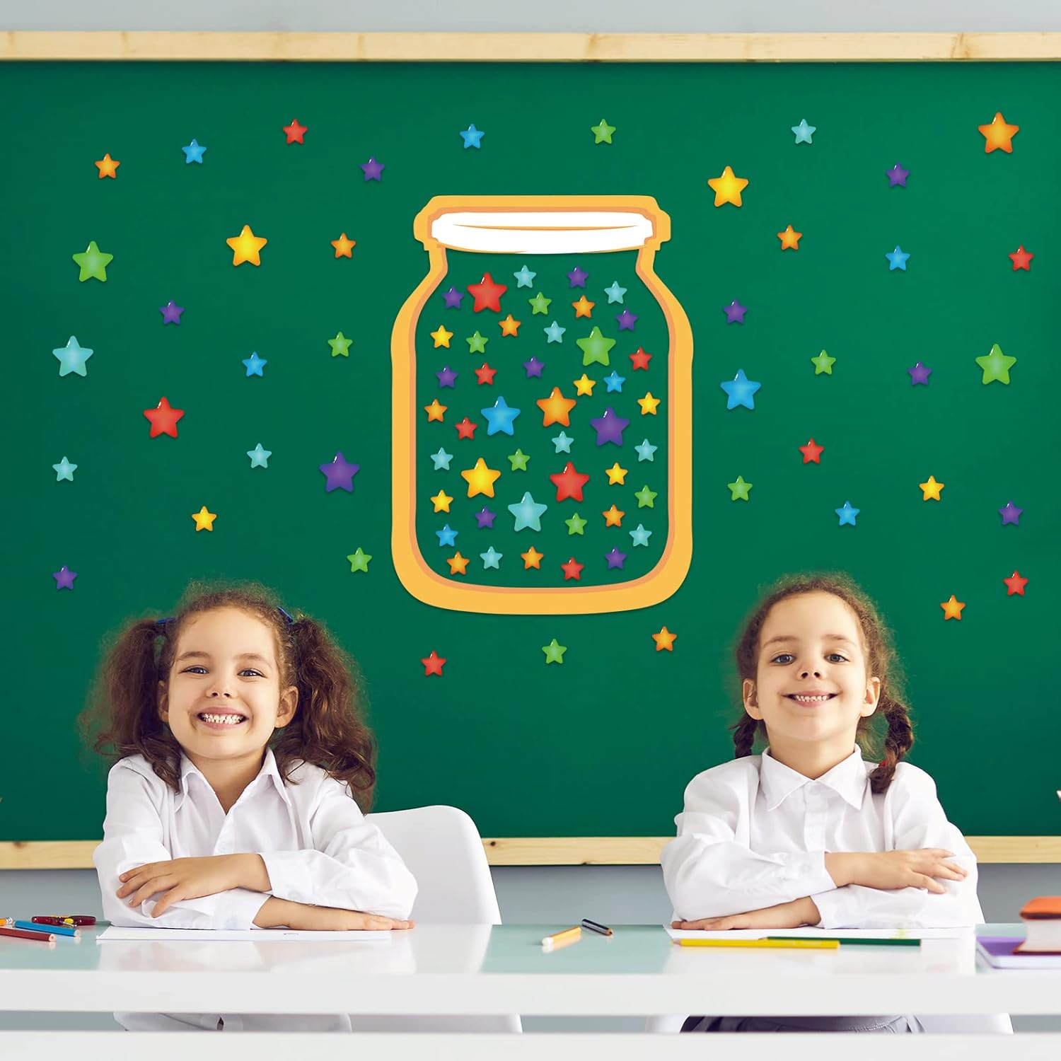 72 Pcs Magnetic Super Star Rewards Jar Positive Behavior Sticker Behavior Chart Tools for Teacher Students Behavior Jar Reward System for School Classroom Supplies Positive Incentive Chart Decorations