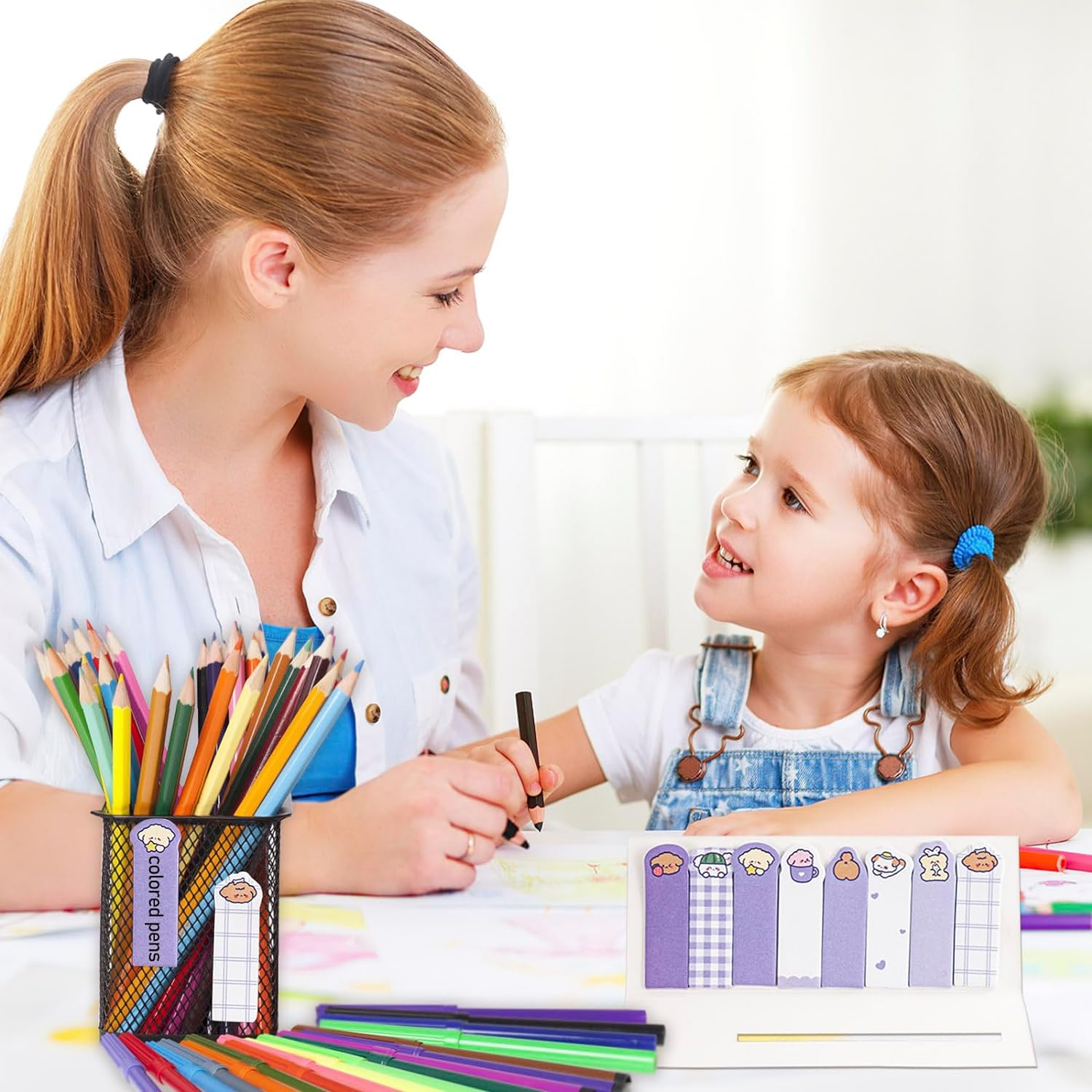 16 Pack Cute Sticky Notes, Animals Plant Foods Mini Self-Stick Index Tabs, 8 Styles Bookmarks Memo Pad Sticky Note for Office School, 1920 Sheets image number 6