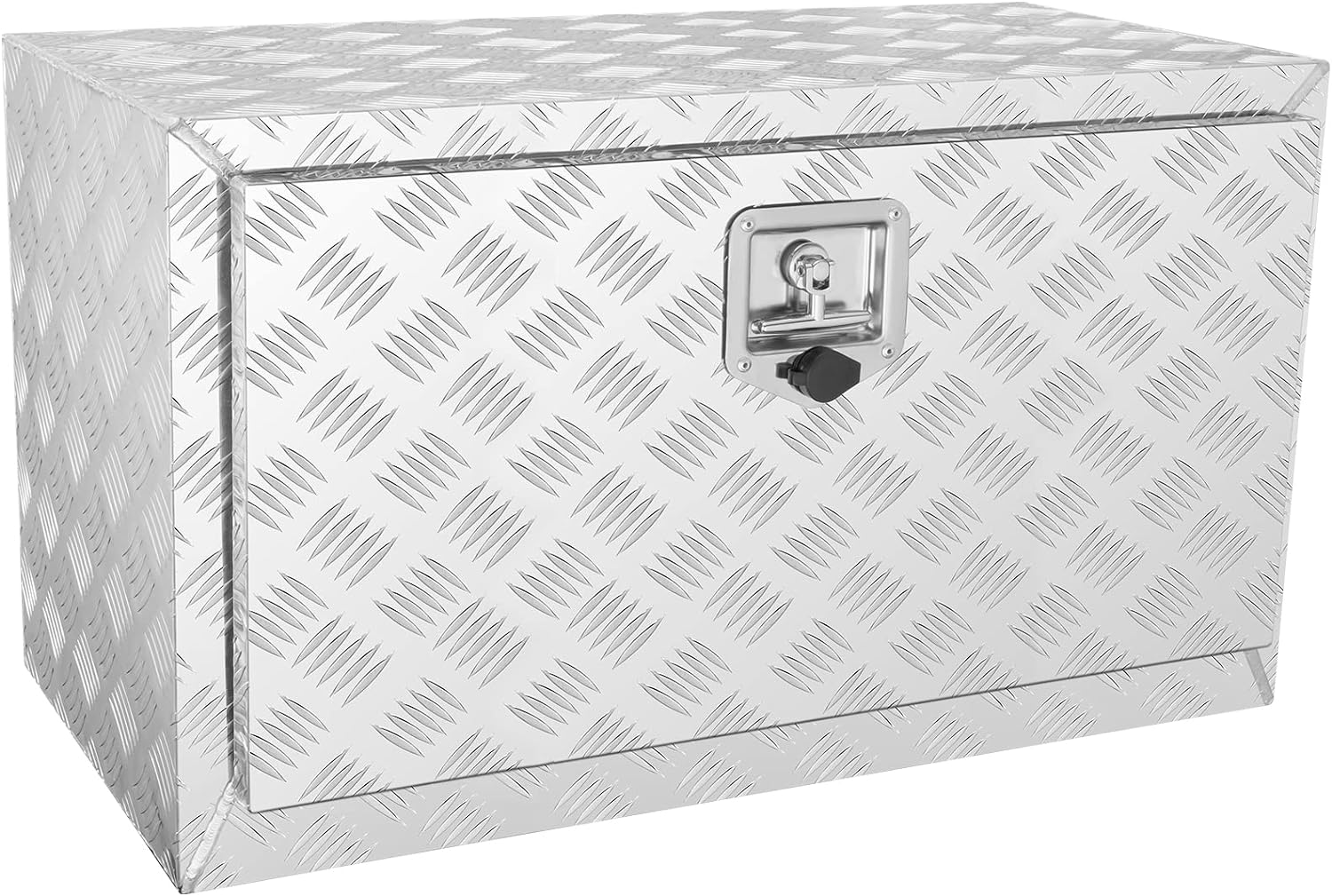 VEVOR Underbody Truck Box, 30"&times;14"&times;16" Pickup Storage Box, Heavy Duty Aluminum Diamond Plate Tool Box with Lock and Keys, Waterproof Trailer Storage Box with T-Handle Latch for Truck, Van, Trailer image number 3