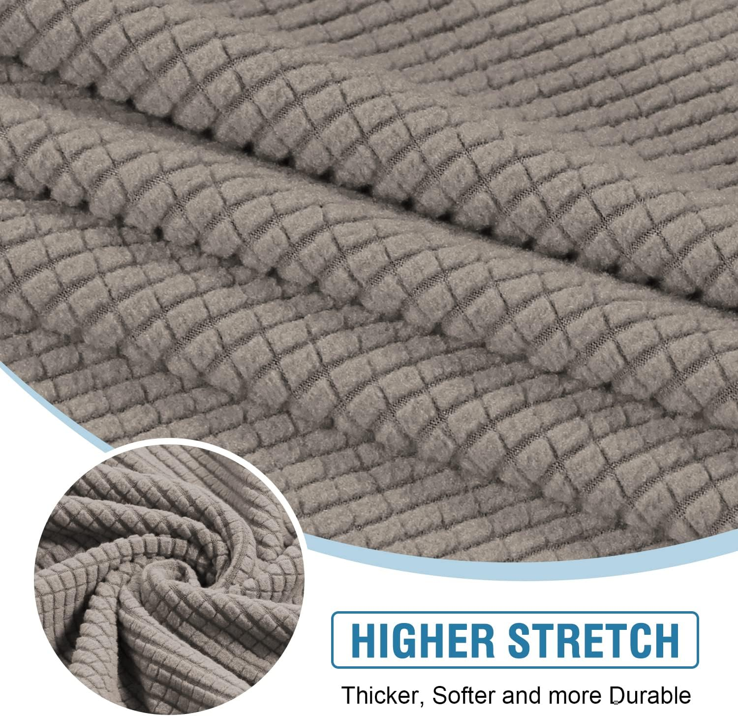 H.VERSAILTEX Sectional Couch Covers 1 Piece Chaise Slipcover L Shape Separate Cushion Couch Chaise Cover for Both Left/Right Sectional Couch, Taupe image number 4