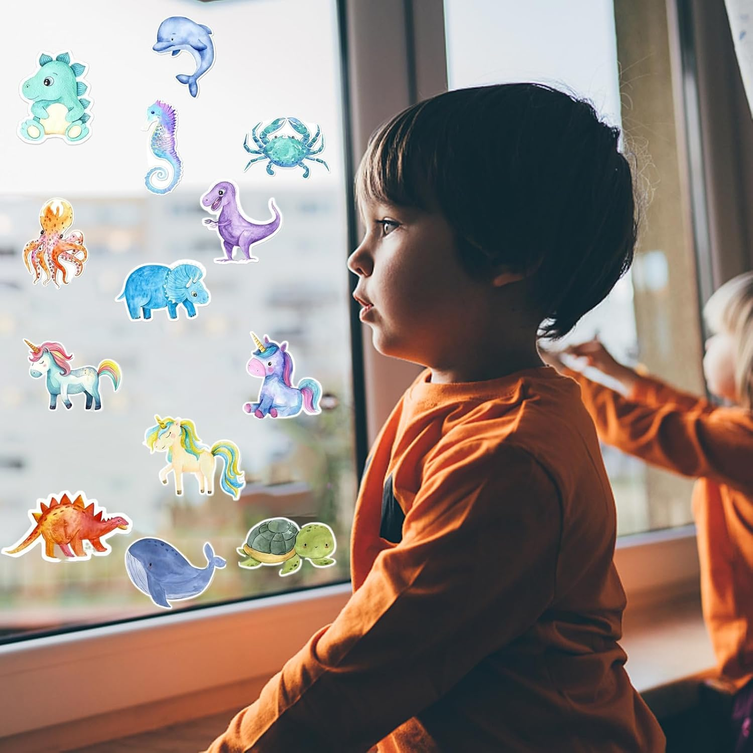 1500Pcs(3 Rolls 2.5Cm/1Inch) Reward Stickers Animal Stickers Unicorn Dinosaur Ocean Animal Stickers Cartoon Teacher Reward Stickers for Kids Party Decoration Children Classroom Nursery School Supplies image number 5