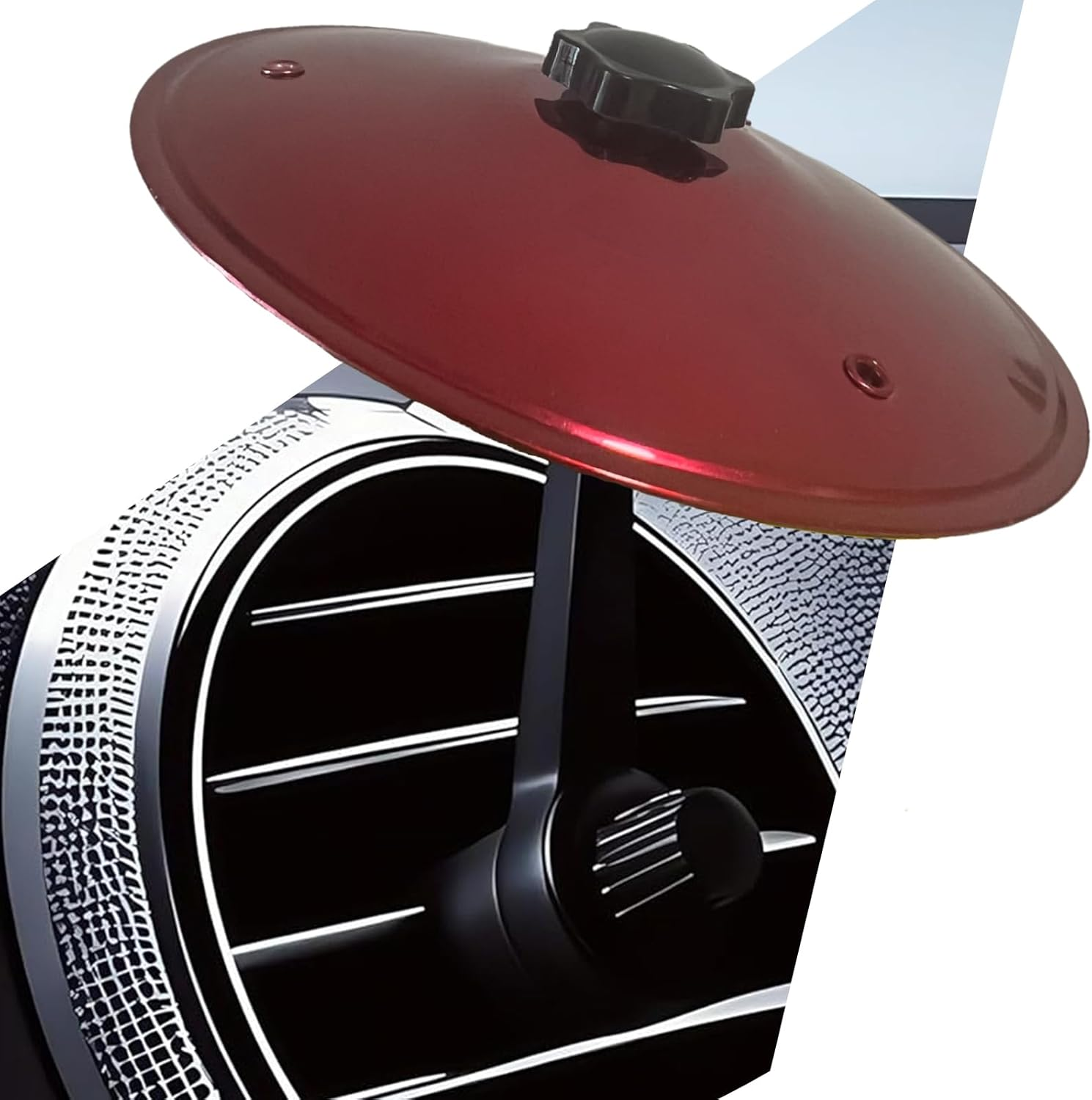 Car Cymbal, Car Crash Cymbal Air Vent - Easy Clip-On Mini Cymbal for Car Dashboard.Cool Car Interior Accessories for Entertainment(Silver)