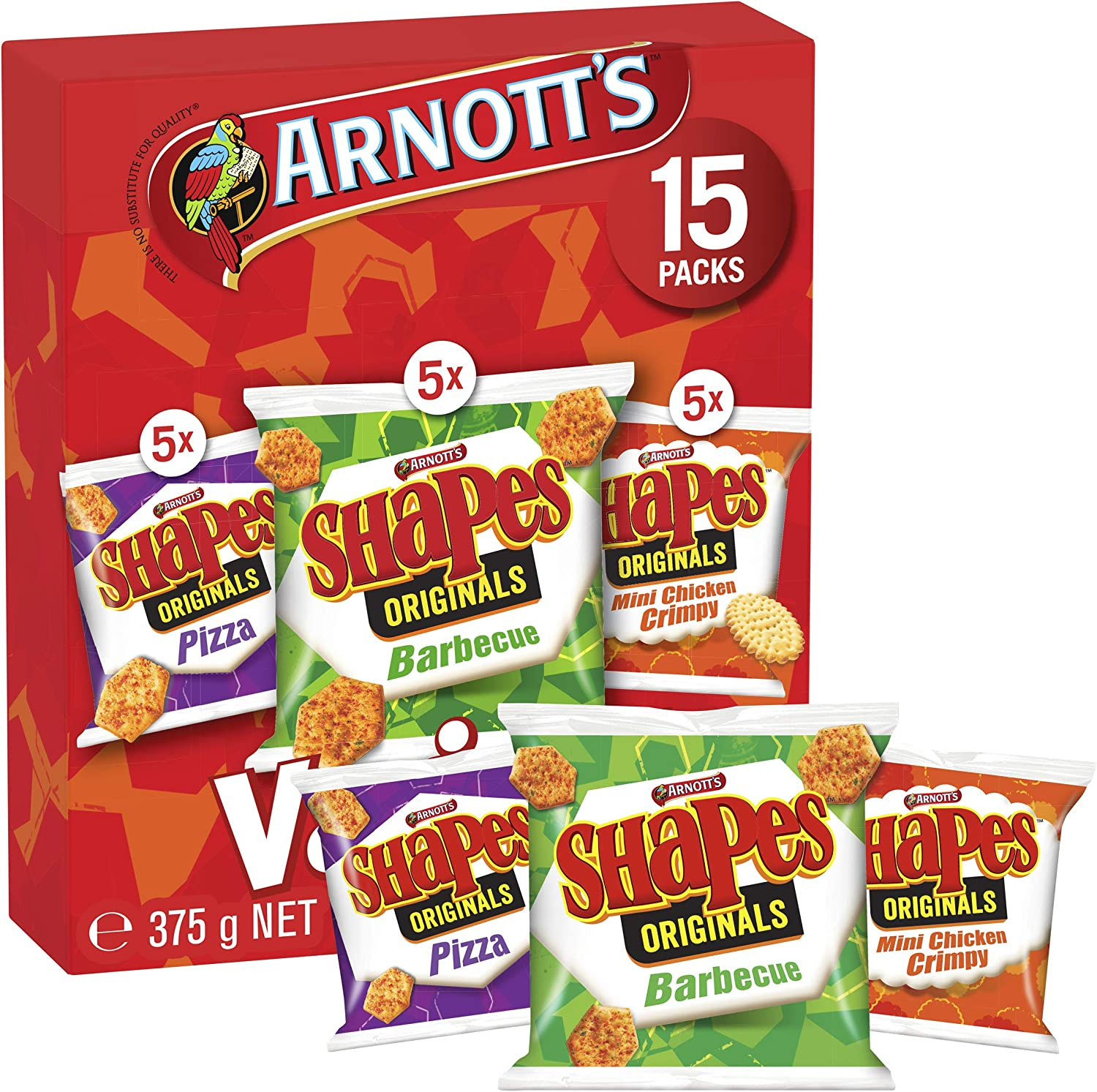 Arnotts Shapes Variety Pack Biscuits 15Pack, 375 G image number 3