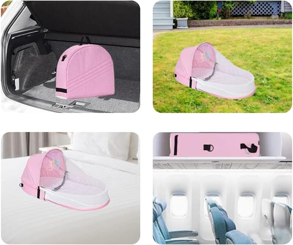 Multifunctional Diaper Storage Container,Travel Backpack,Outgoing Shoulder Bag,Lightweight Travel Pod,Easy to Carry,Detachable Design for Travel,Shopping,Camping (Pink) image number 6