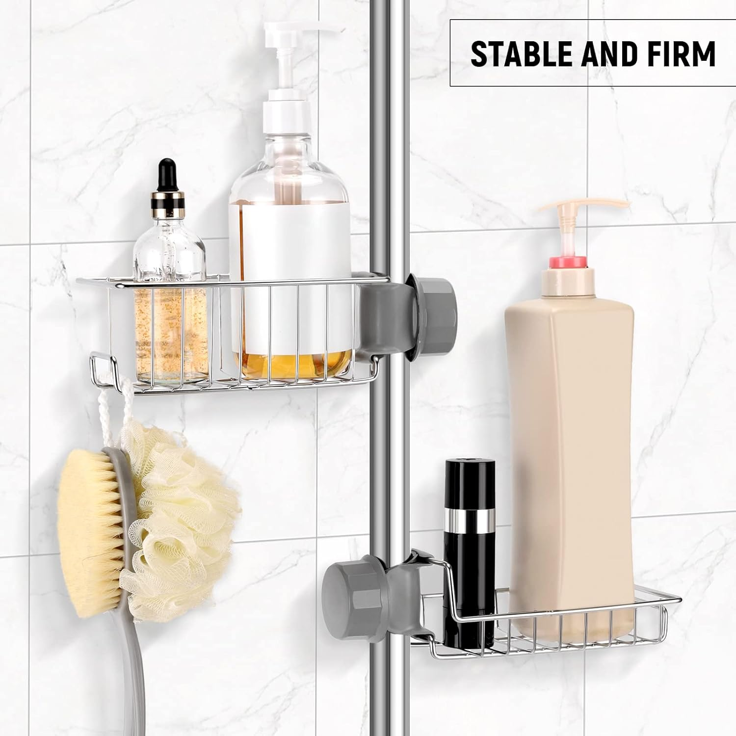 Clawfoot Tub Caddy(Shower Rod Not Included) - Stainless Steel Shower Shelves and Soap Caddy image number 3