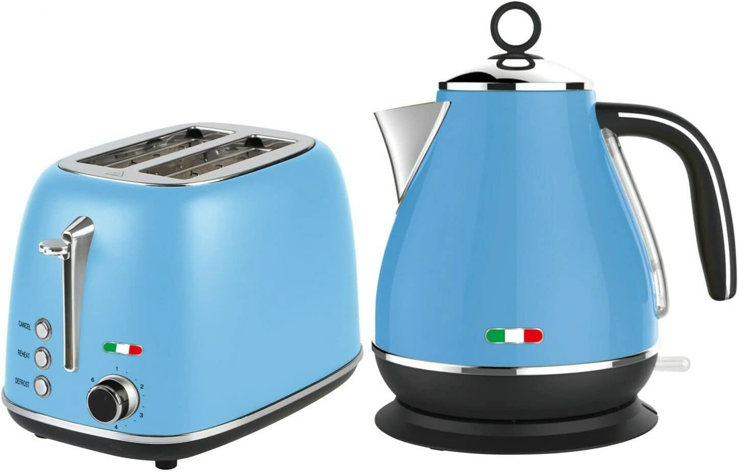 Vintage Electric 2 Slice Toaster & Kettle Combo Stainless Steel - Sky Blue image number 4