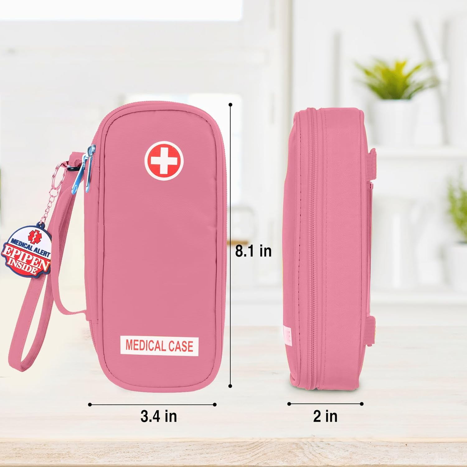 Jayour Epipen Medical Carrying Case Insulated, Travel Medication Organizer Bag Emergency Medical Pouch, Fits 2 Epipens, Asthma Inhaler, Anti-Histamine, Auvi-Q, Allergy Medicine Essentials image number 5