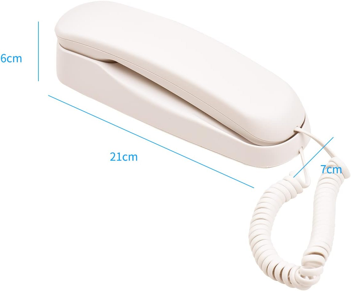 Mini Desktop Corded Landline Phone Fixed Telephone Wall Mountable Ports Mute/Pause/Redial Functions for Home Hotel Office Bank Call Center image number 3