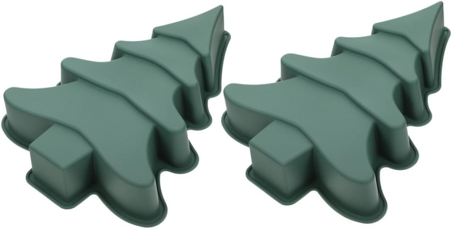 2Pcs Christmas Tree Baking Pan DIY Silicone Cake Mold Cake Baking Mold Non-Stick for Party image number 6