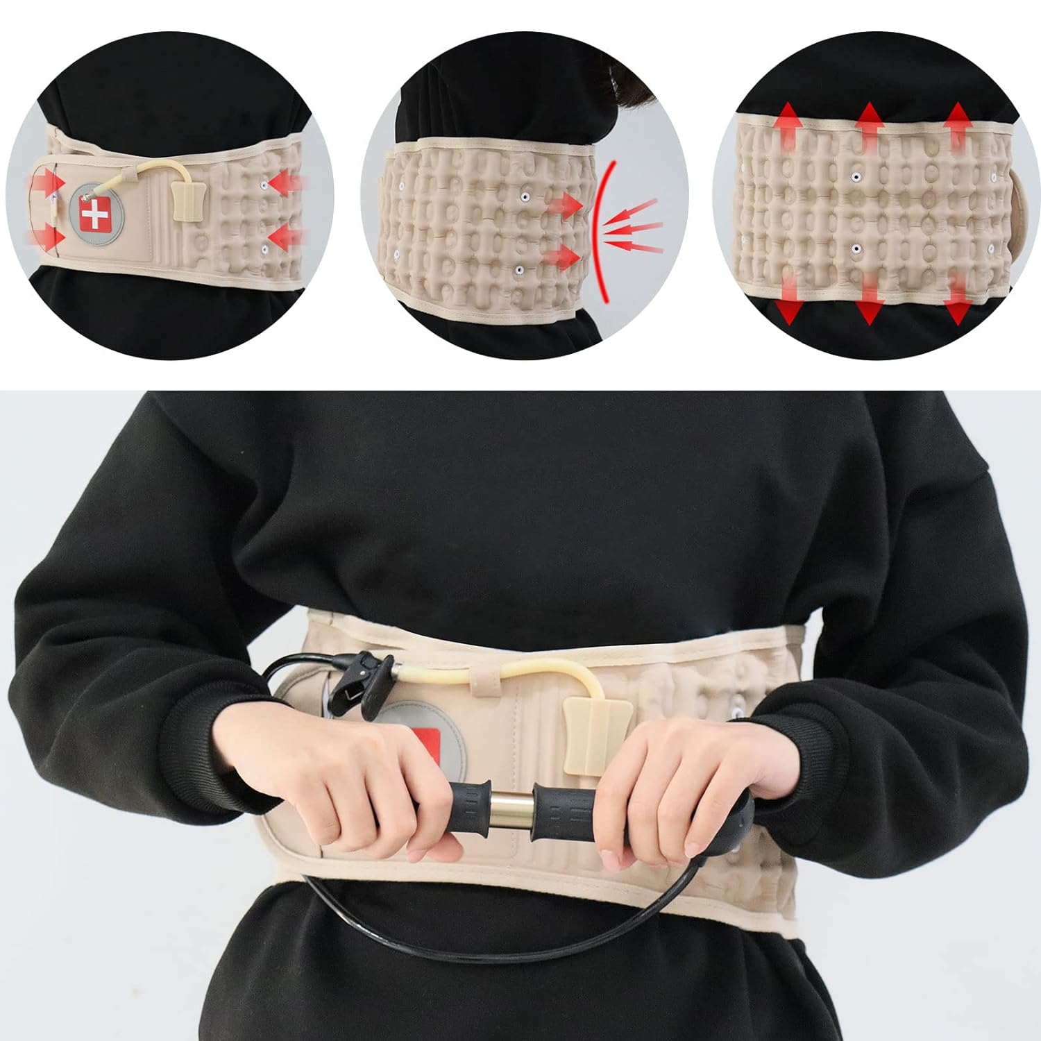 Decompression Back Belt Waist Brace Spinal for Lower Back Pain Relief - Lumbar Air Traction Device for Adult, Lumbar Decompression Belt One Size Fits 29-49 Waist image number 5