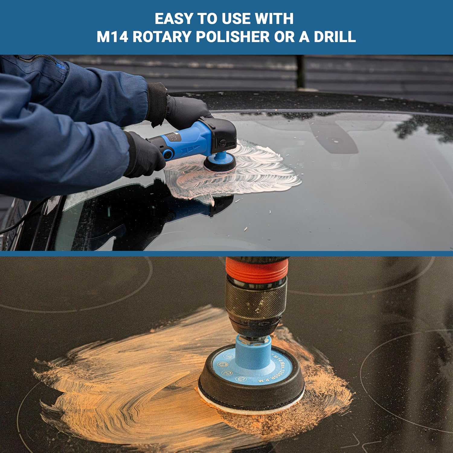 Glass Polish 21002 DIY Glass Polishing Kit for Do It Yourself Use on All Glass Surfaces - &Oslash; 75 Mm with Drill Attachment image number 3