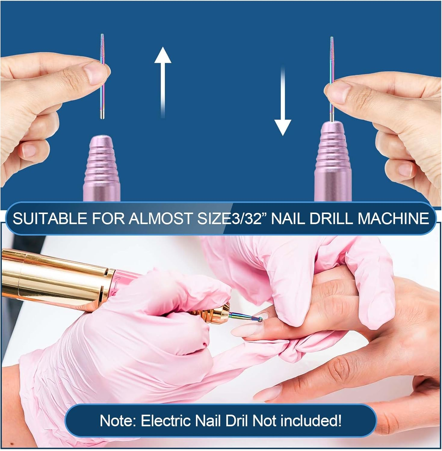 10Pack Cuticle Bits,Spiral Manicure Drill Bits with Brush and Buffer,Stainless Steel Nail Bit for Nail Drill for Art Set Professional for Manicure,Pedicure Cuticles image number 3