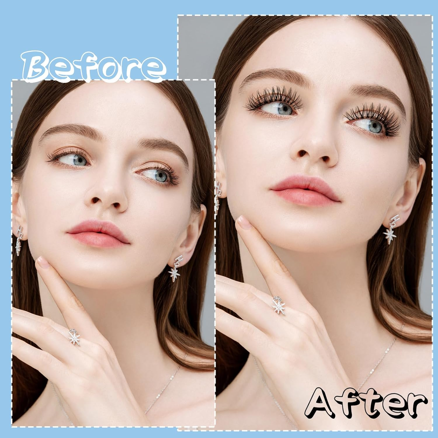 Kevkev Magnetic Eyelashes with Applicator Individual Lashes Wispy Lashes Lash Clusters Eyelashes Look like Extensions No Glue Needed(Garnet) image number 4