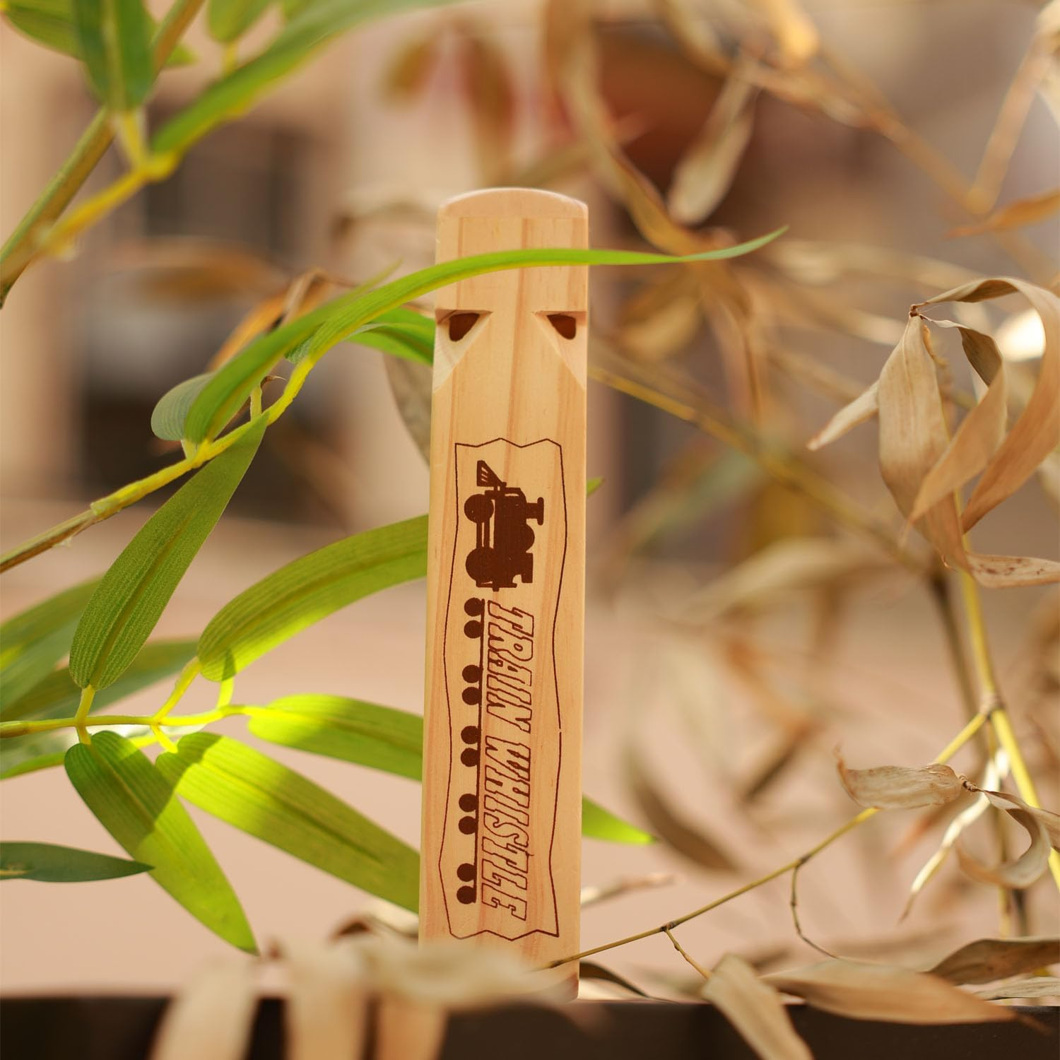 Crystaljun 2 Pcs-Wooden Train Whistle Musical Toy for Kids (4 Tone),Theme Birthday Decorations, Goodie Bag Filler, Stocking Stuffers,Train Party Favors, Small Game Prizes, Noisemakers. image number 3