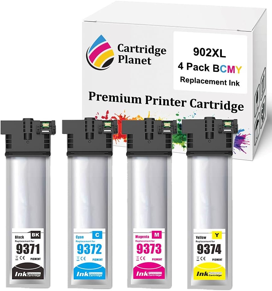 Cartridge Planet 4 Pack (1BK,1C,1M,1Y) Compatible Ink for Epson 902XL for Epson Workforce Pro WF-C5290 Workforce Pro WF-C5790