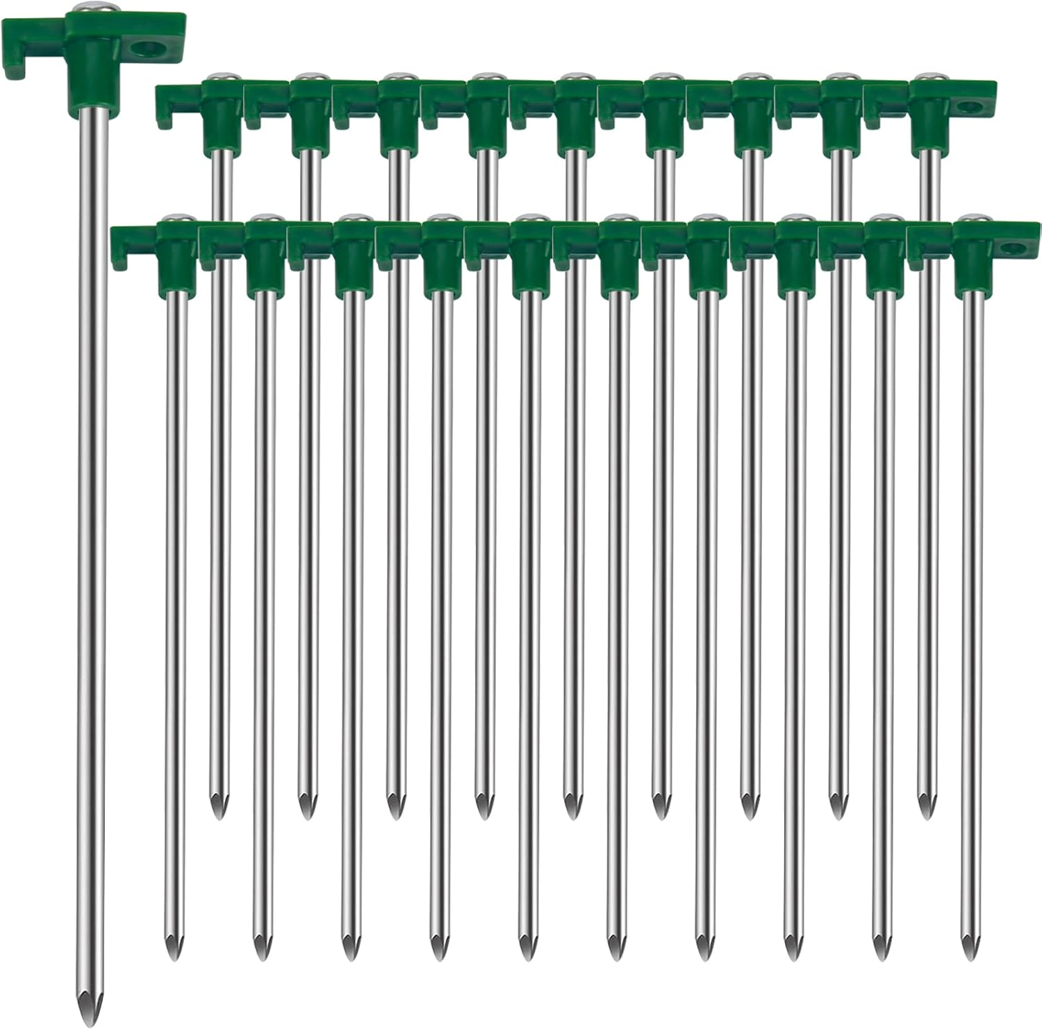 20 Pcs 25Cm Tent Pegs Heavy Duty Ground Stake for Camping, Galvanized Non-Rust Metal Tent Spikes Yard Stakes for Outdoor Canopy Garden Hiking -Orange