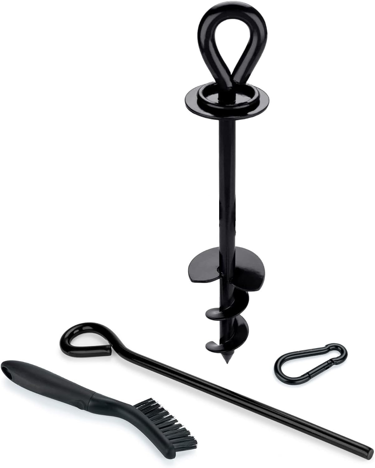 Tie Out Stake - Heavy Duty for Large Dogs up to 95 Kg, outside Stakes, Anchor, and Gadget Compatible with Any Tie Out Cable or Yard Leash (Black) image number 4