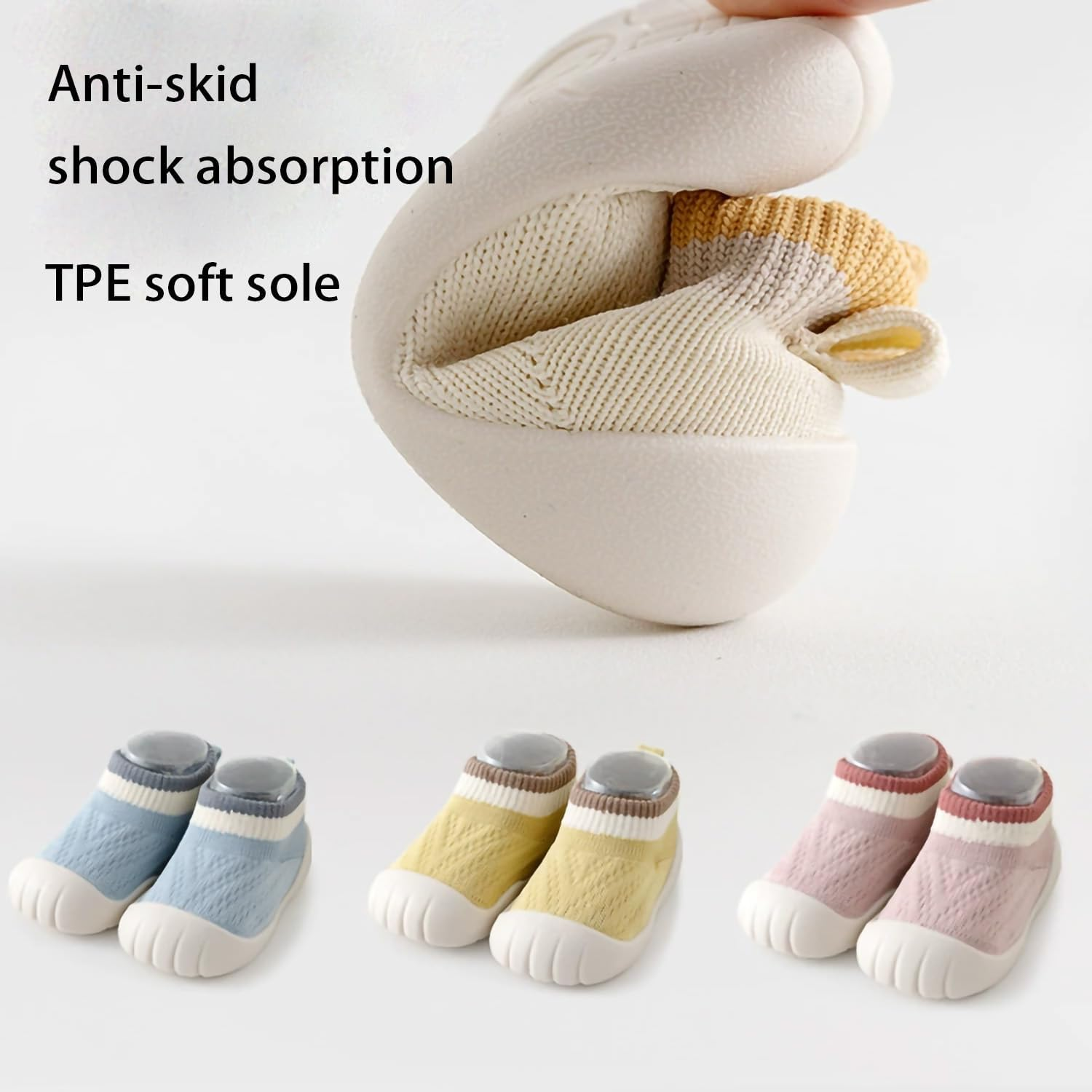 Baby Shoes First Walking & Walker Slip-On Soft Sole Non-Slip Sock Sneakers Infant Floor Slippers Toddler Shoes Lightweight Breathable for Boys Girls Early Walkers