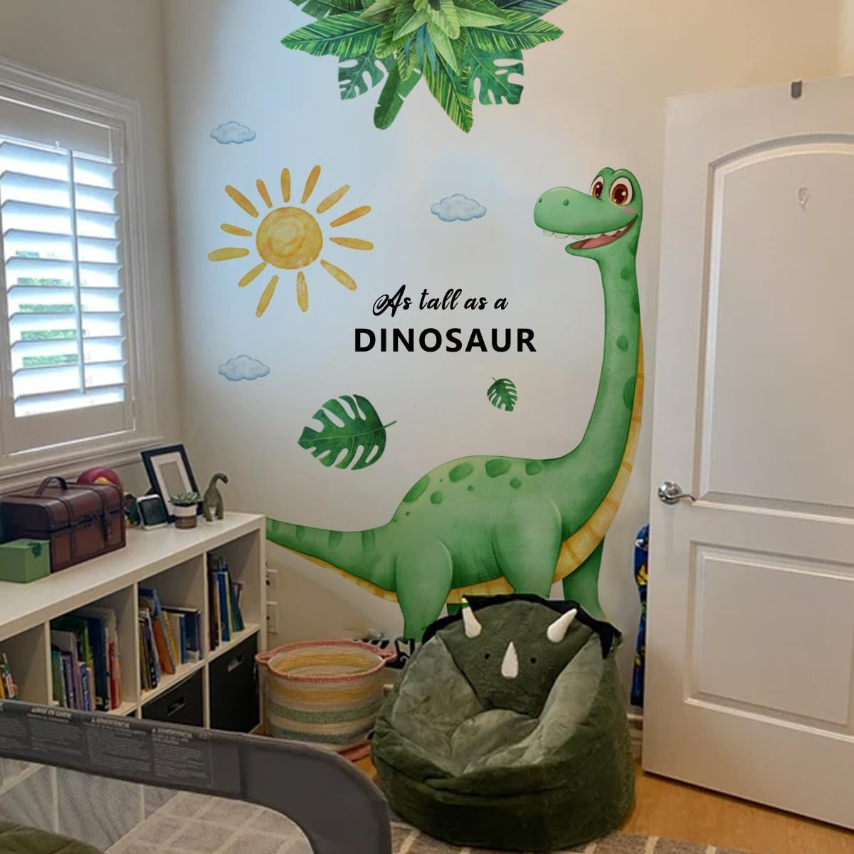 Large Dinosaur Wall Decals for Boys Bedroom Dino Footprints Wall Stickers Peel and Stick Baby Toddler Kids Room Wall Decor Murals for Nursery Daycare Classroom Decoration (KL-BM2063) image number 1