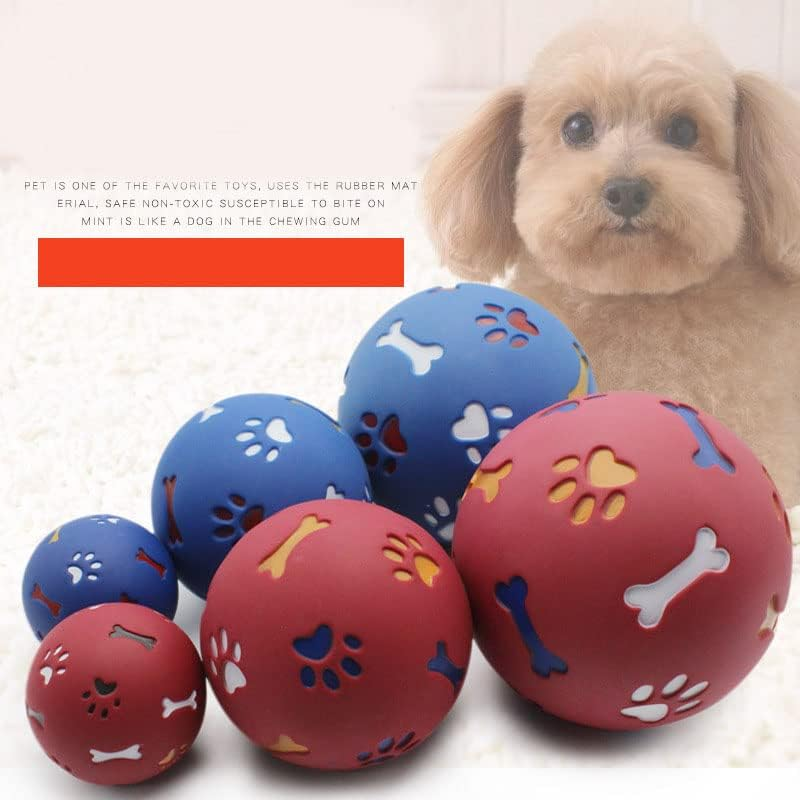 Dog Treat Dispenser Ball, Bite Resistant Cute Design Attractive Puppy Puzzle Chewing Ball Slow Feeding Adjustable for Indoor (M 11Cm/4.3In Diameter) image number 2
