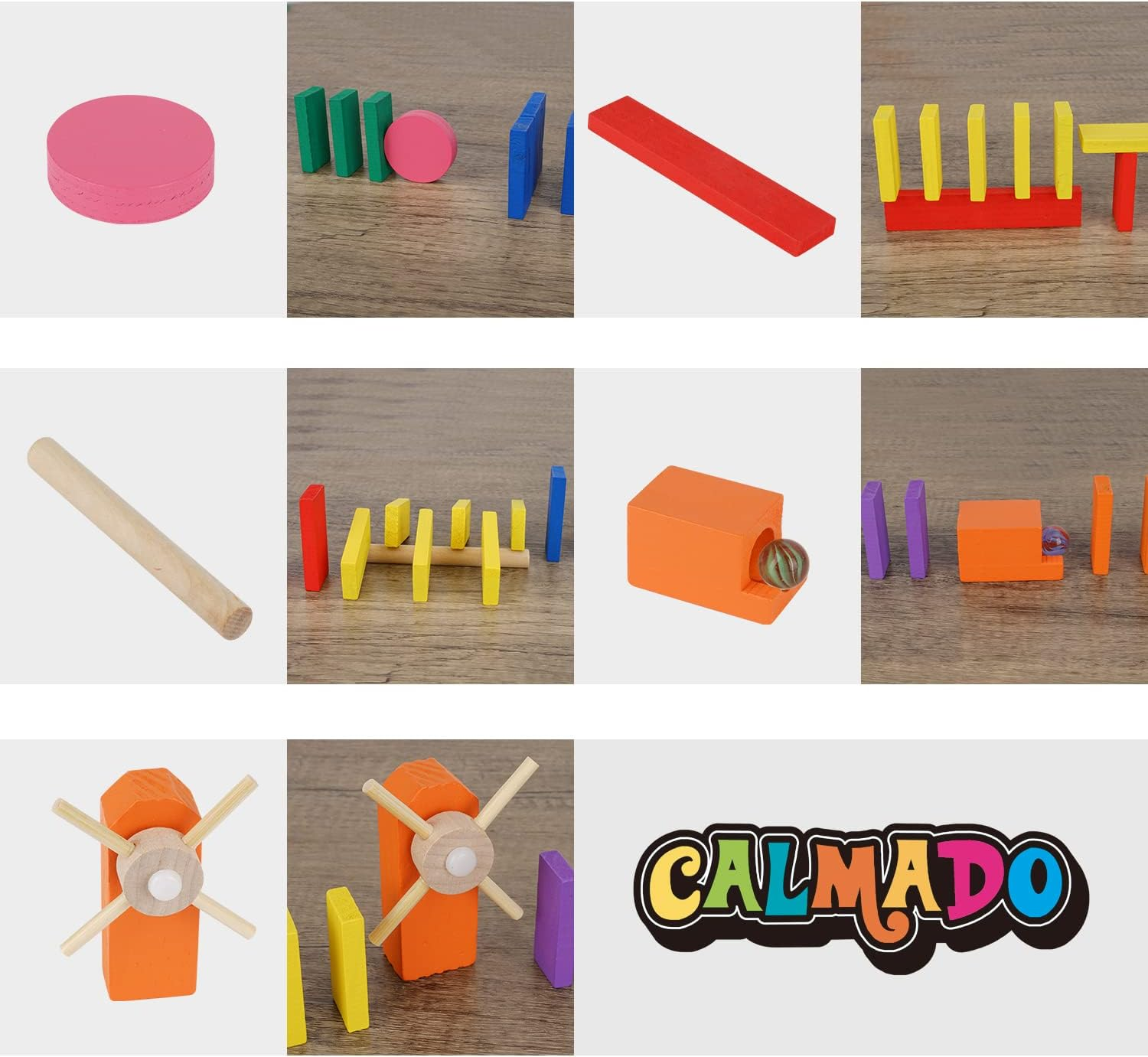 Calmado - Dominoes, 1000 Pcs Dominoes Set, Games/Toy Made from Wood, Family Games Domino Grand Edition Set + Bag+ Instruction Manual + Accessories image number 5