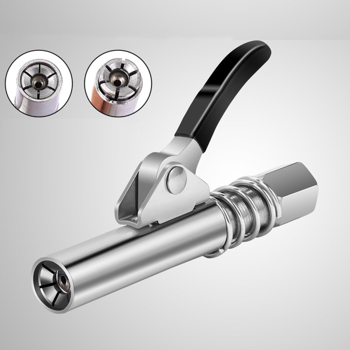 AIMALL Heavy-Duty Quick Release Grease Gun Coupler - NPTI/8 Compatibility, 10000 PSI Maximum Pressure, Metal Build for Durability image number 5