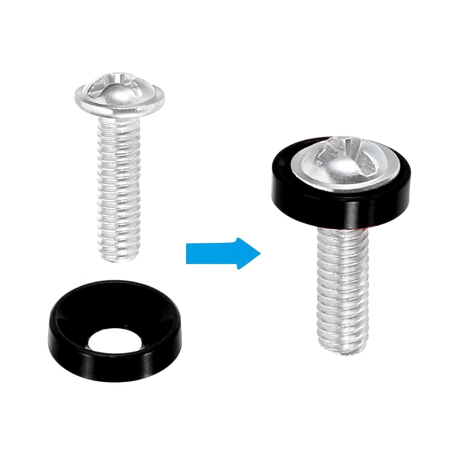 50Pcs M4 Crush Washers, Suitable for Automotive Furniture Screw Accessories, Outer Diameter 10Mm, Inner Diameter 4Mm, Height 2.2Mm image number 1