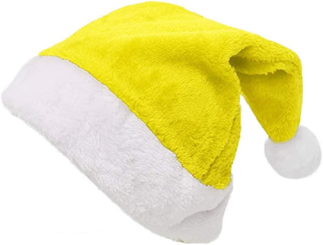 Santa Hats with White Cuffs Large Christmas Hats Short Plush Christmas Costume Hats for Xmas Party Supplies - Blue image number 5