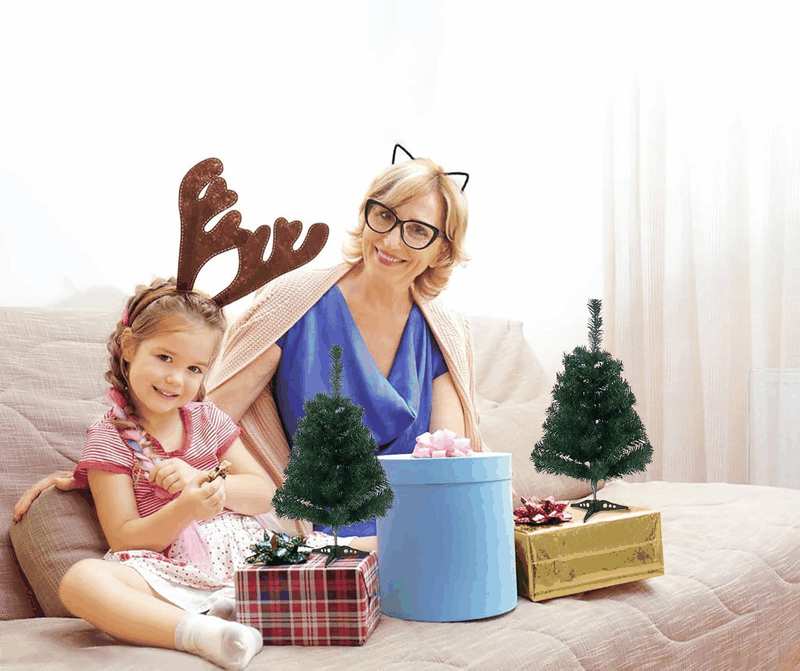 18 Inch Mini Christmas Tree, Desktop Artificial Small Christmas Tree, Table Slim Pencil Skinny Fake Christmas Tree for Office Christmas Decorations image number 5