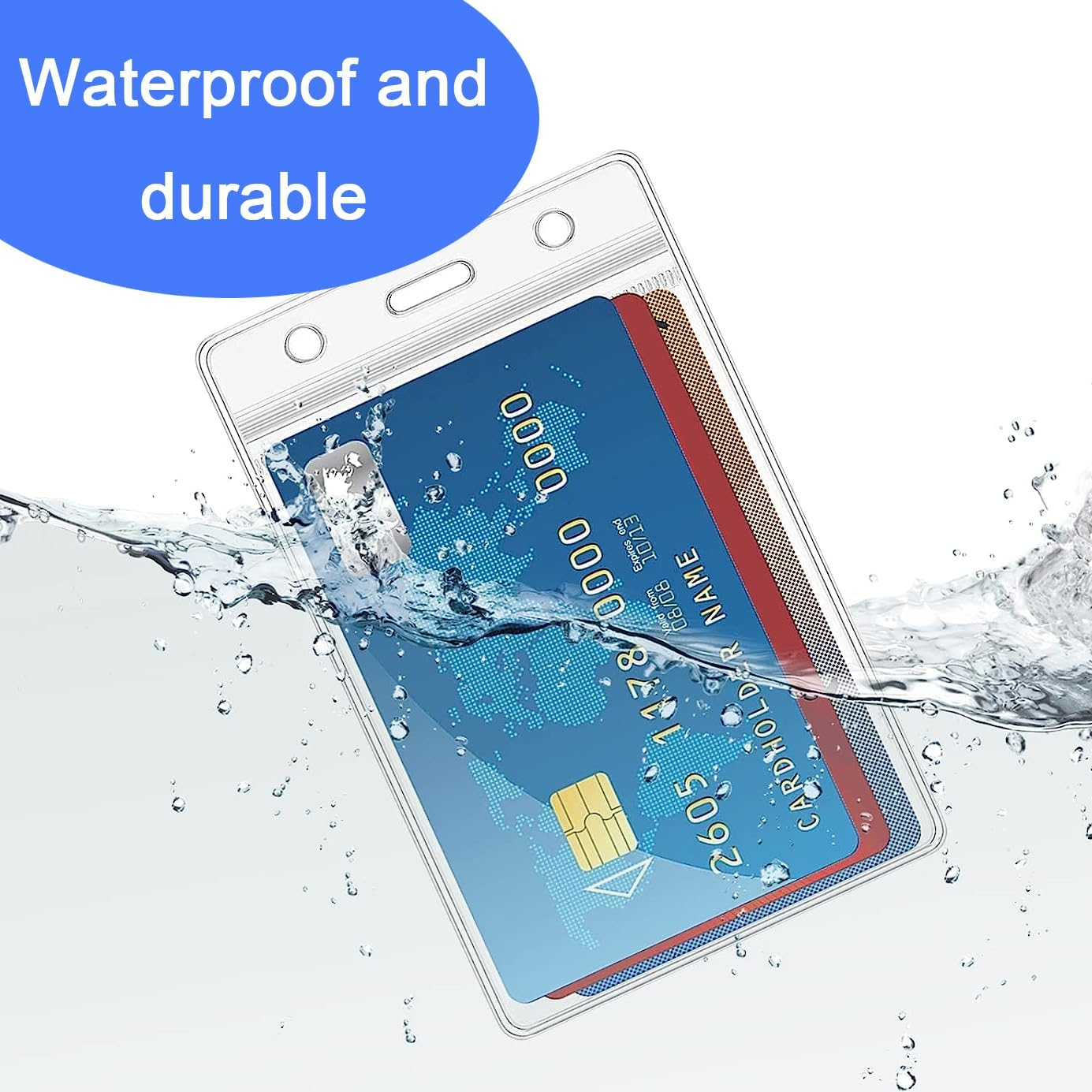 20Pcs Clear Plastic Heavy Duty Vertical Name Badge ID Card Holders,Plastic Tags Holders,Vertical Holder, Tag Holder with 20 Pcs Lanyards