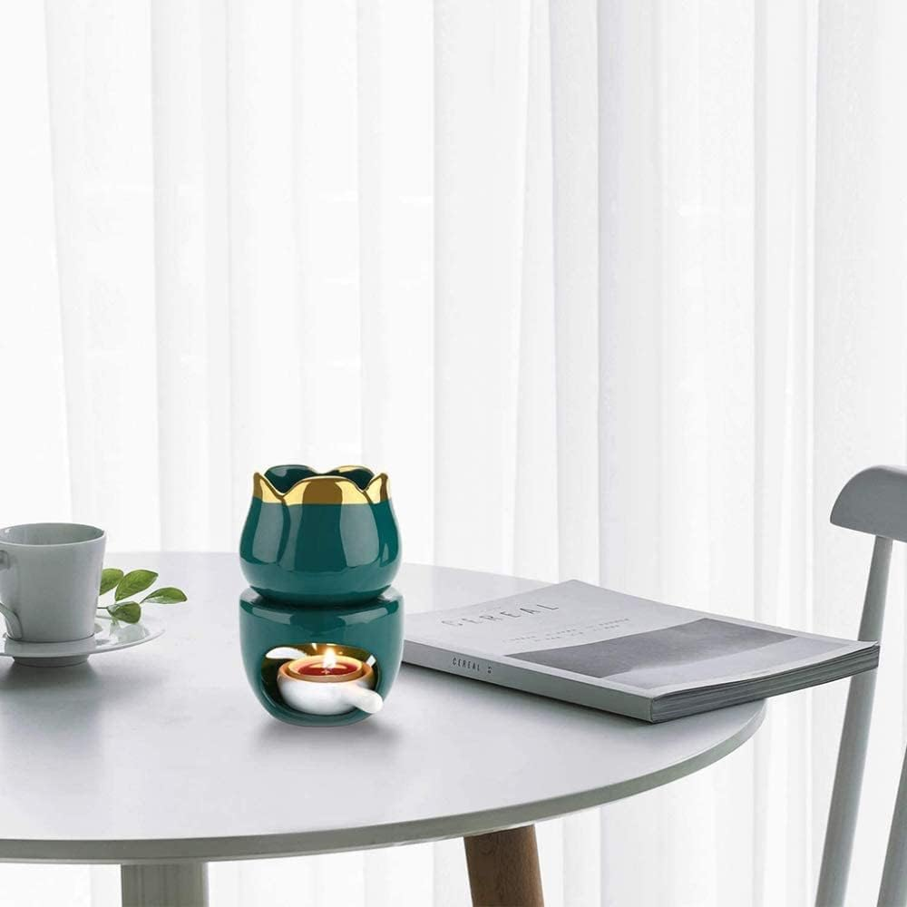 Sculpture Statue Antiques Collectables，Wax Melt Burners Essential Oil Burner, Aromatherapy Aroma Burner Ceramic Diffuser Wax Burner Home Bedroom Decor Christmas Housewarming Gift,C (Color : C) image number 1