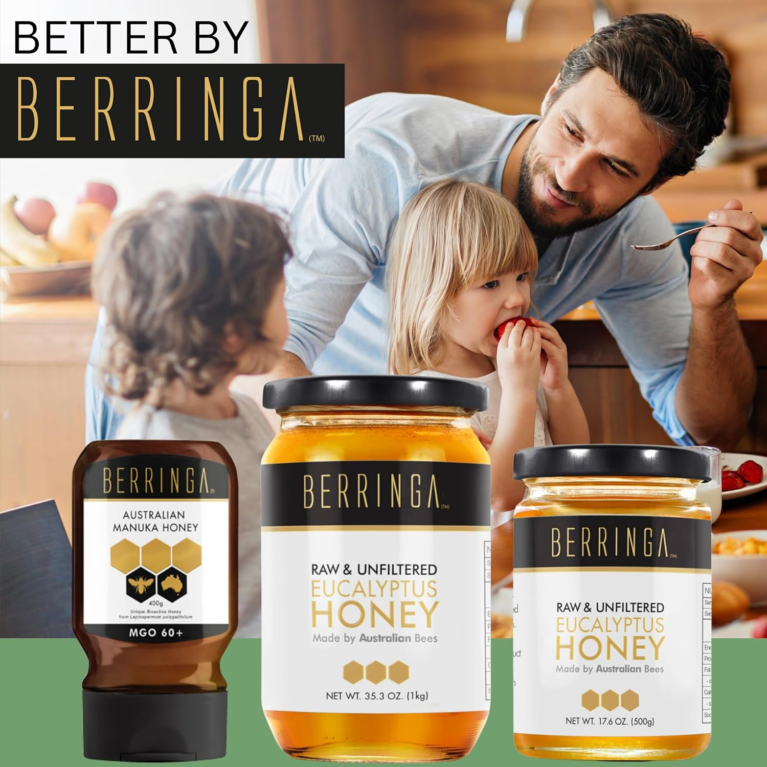 Berringa Certified ORGANIC Eucalyptus Honey 500G - Australian Raw Honey | Unfiltered | 100% Pure Genuine Locally Sourced | Cold Extracted | Non-Gmo Superfood | Gluten Free Food image number 4