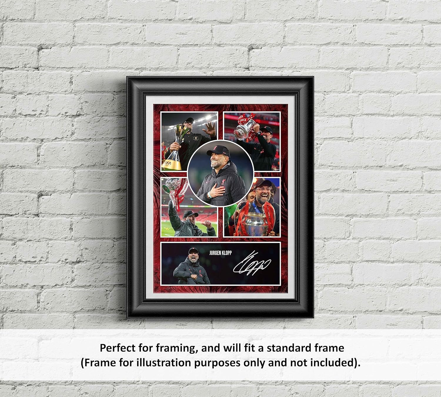 RJR PRINTS Jurgen Klopp - Liverpool Signed A4 Montage Photo Print Pre Printed Signature Autograph Football Gift image number 1