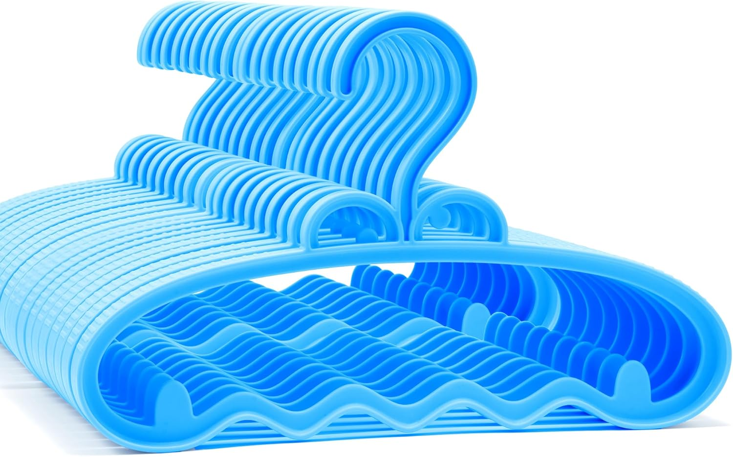 Li&Zhao Baby Clothes Hangers Plastic - 20 PCS Wide Kids Hangers Toddler Hangers Shirt Hangers Infant Hangers Children Hangers Plastic Hangers 20 Pack for Pants Coats Skirts Clothing image number 5