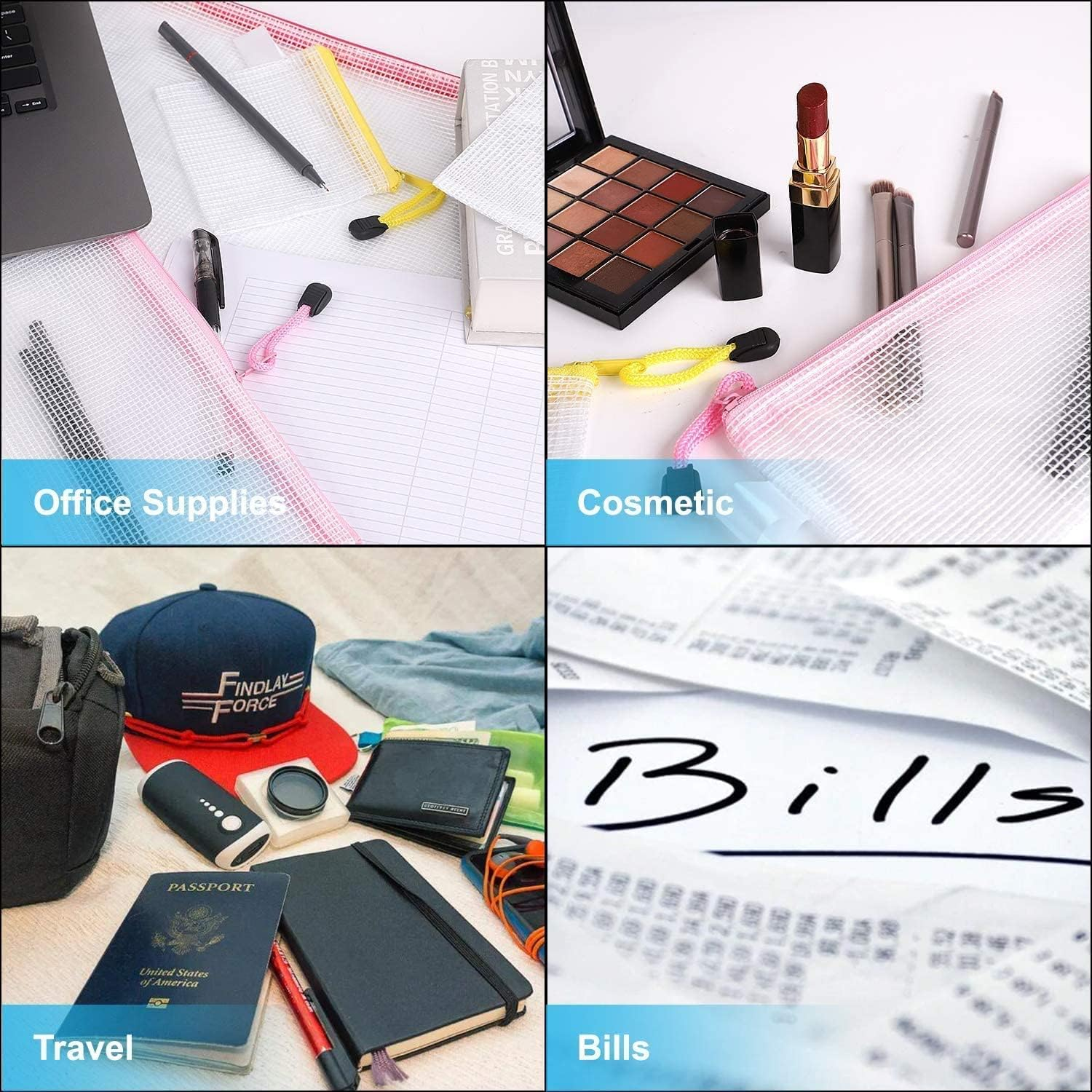 A3 Plastic Wallets Folders - 5PCS Zip Lock Bags Document Zipper File for School Office Supplies, Household, Cosmetics, Cross Stitch, Puzzles & Games Storage image number 2