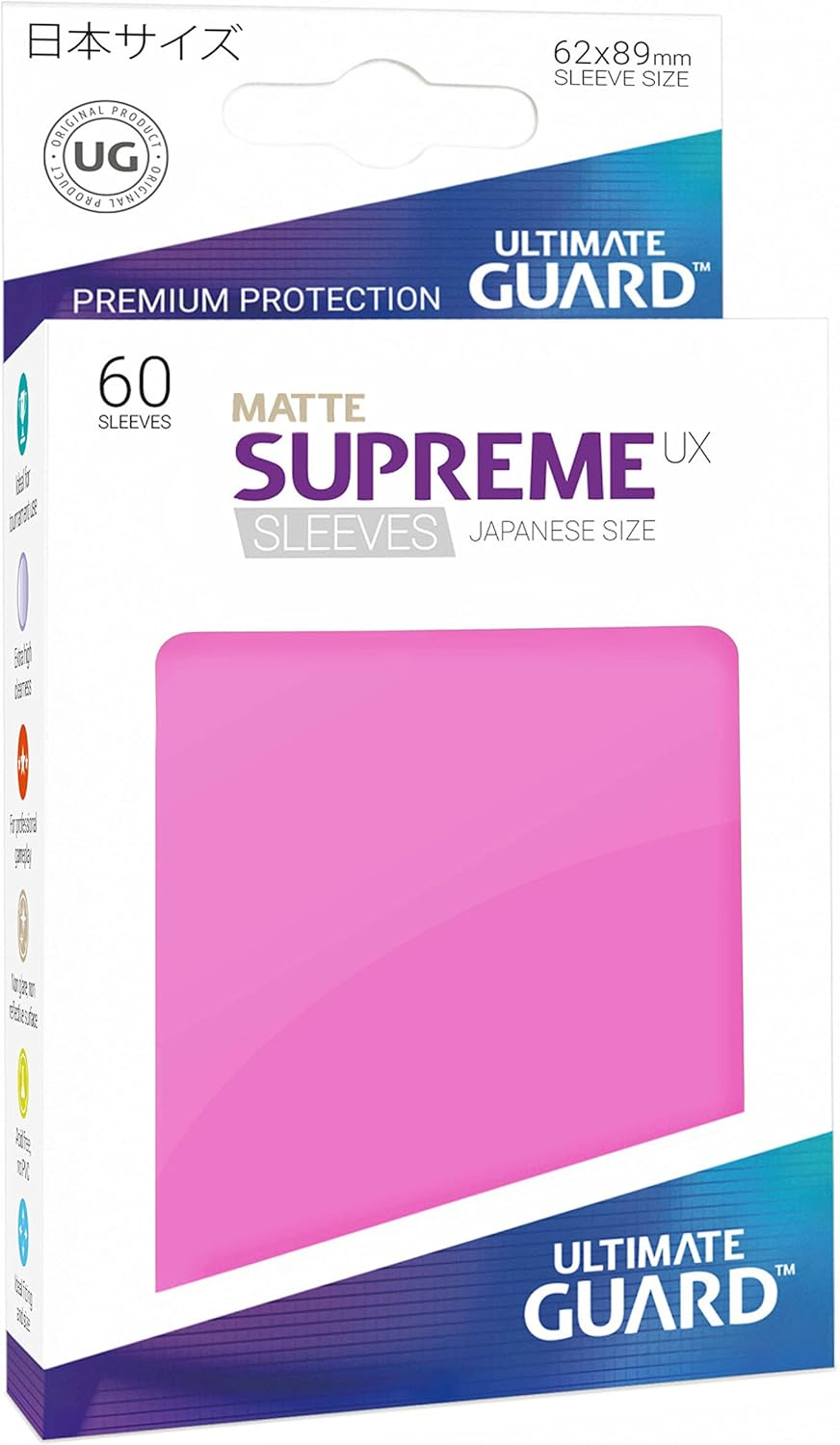 Ultimate Guard UGD010587 Supreme UX Sleeves, Japanese Size, Matte Black, 60 Counts - Aquamarine image number 6