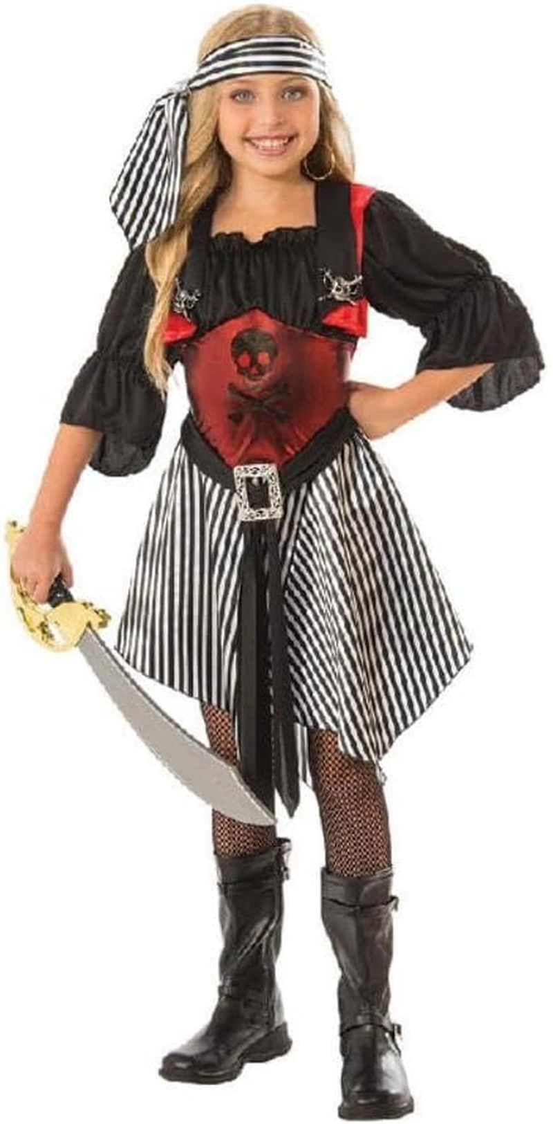 Crimson Pirate Costume for Kids & Tweens - Small (3-5 Yrs)