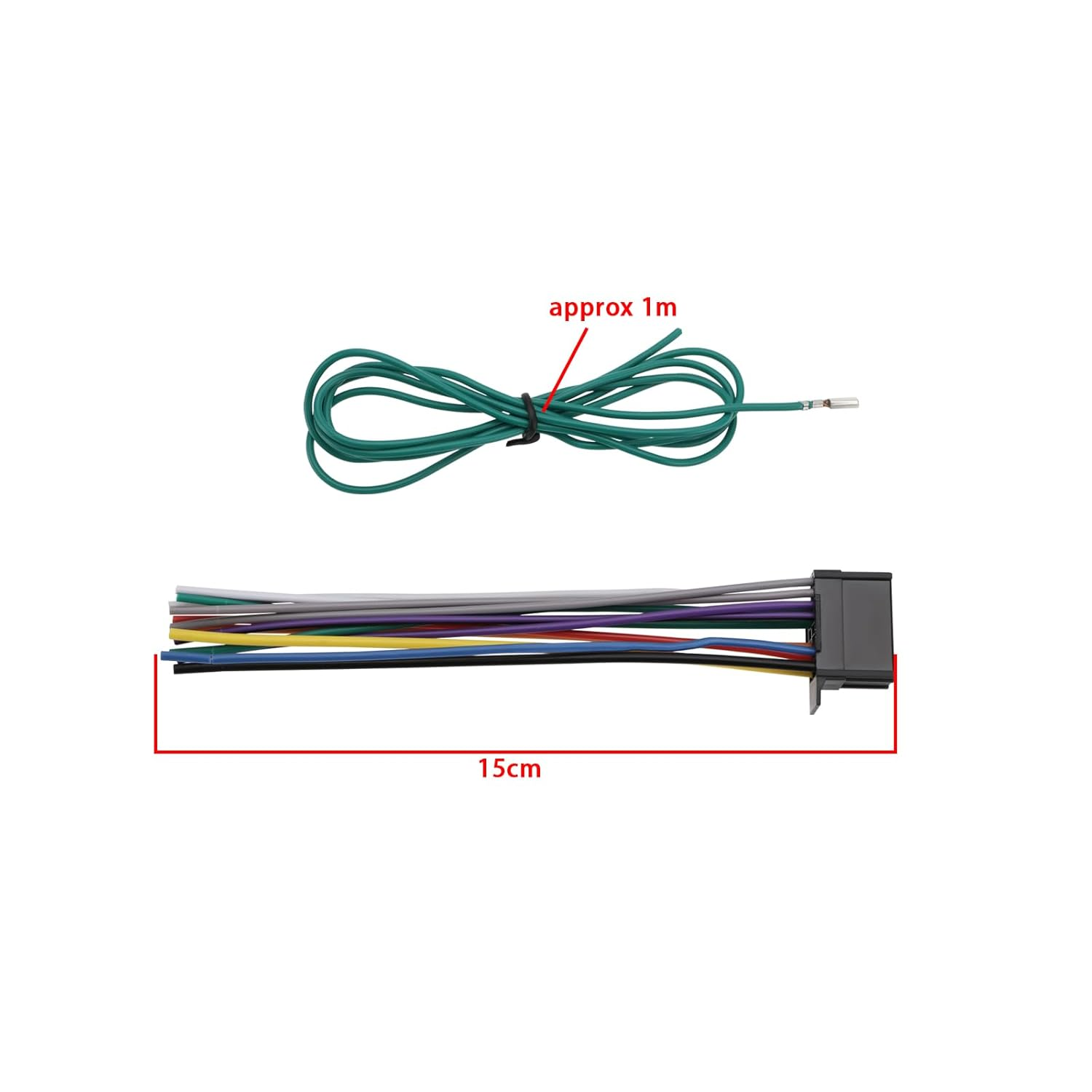 Emsea 1Pc 16Pin 12V Car Stereo Power Speaker Wire Harness Plug Compatible with Pioneer Radio DEH AVH AVIC MVH FH SPH Wire Harness Length Approx 15Cm Green Line Length Approx 1M image number 3