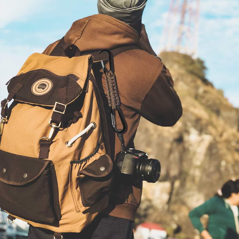 Paracord Keychain with Carabiner, Set of 5 Braided Lanyard Utility Ring Hook image number 6