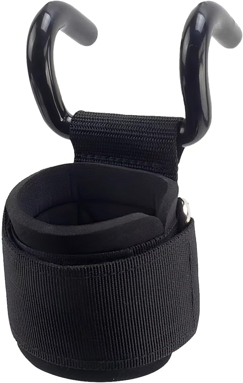 Weight Lifting Hooks,Heavy Duty Lifting Wrist Straps, Weight Lifting Grips,Weight Lifting Straps,Wrist Straps Weightlifting,Adjustable Pull-Up Hooks Straps,Heavy Duty Weight Lifting Steel Hooks image number 4