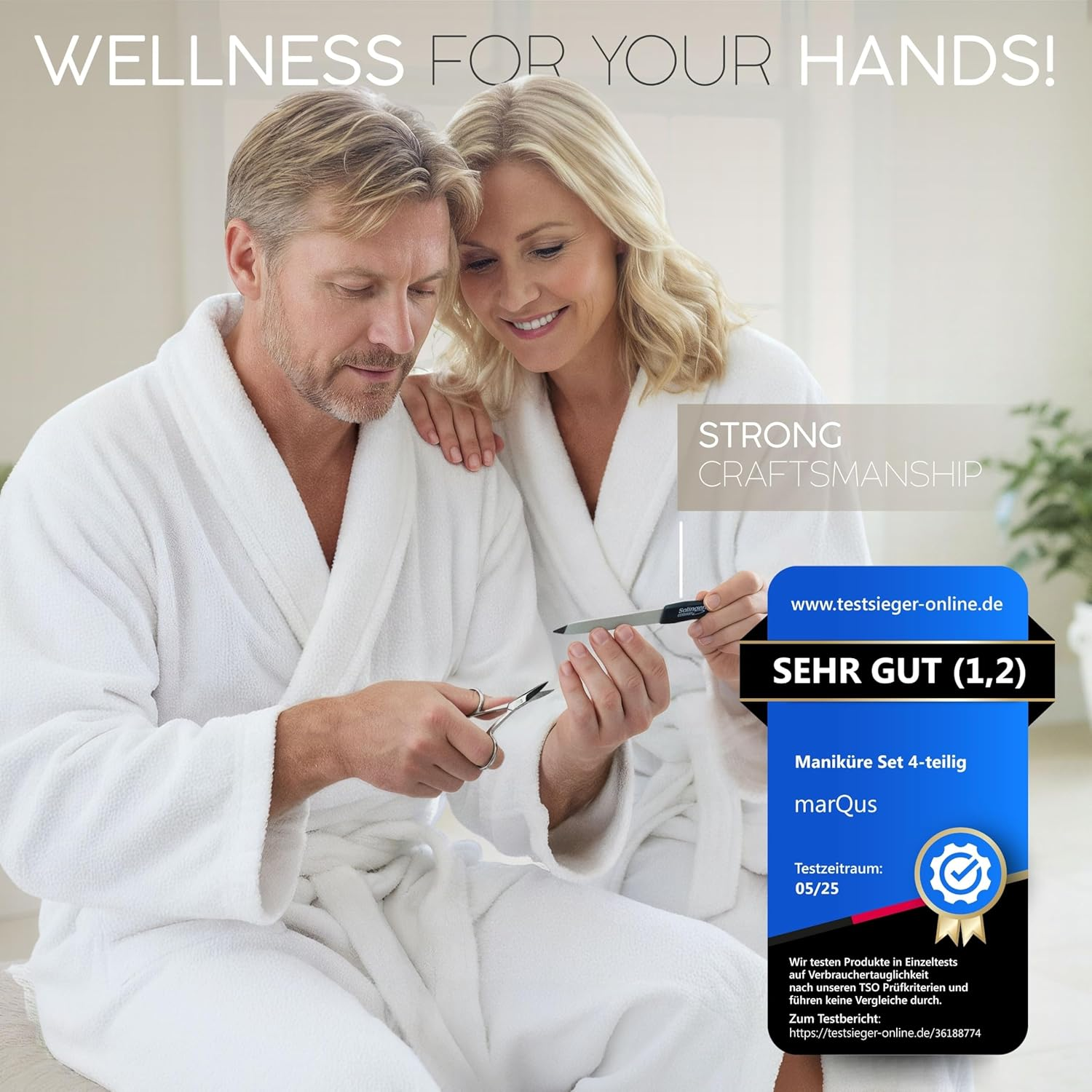 Solingen Manicure Set for Women and Men - 4-Piece Nail Kit, Comprising Sharp Scissors, Tweezers, Nailclippers, and Sapphire Nailfile - Ideal for Travelling, Black image number 6