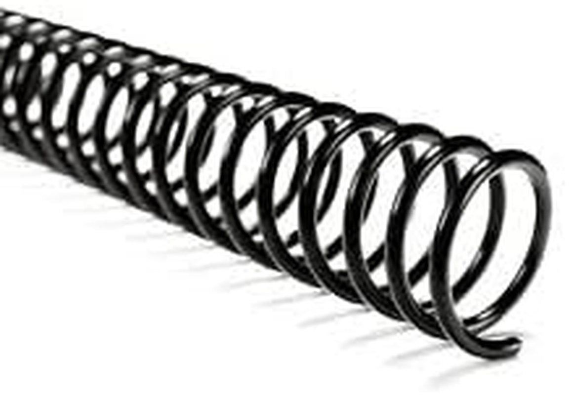 16Mm Plastic Spiral Binding Coils - 4:1 Pitch Black (Box of 100) image number 1