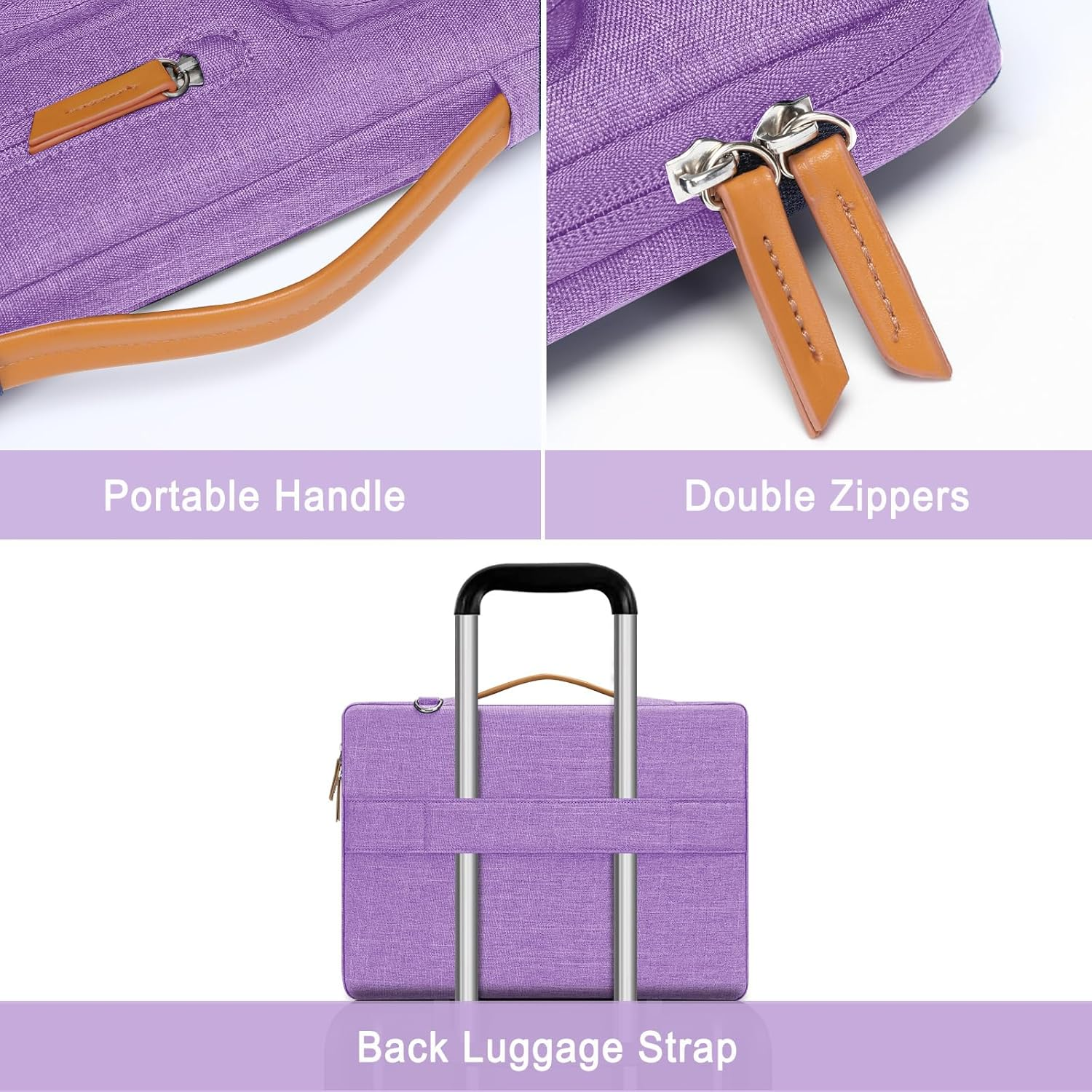 MOSISO 360 Protective Laptop Shoulder Bag, Computer Bag, Side Open Messenger with 4 Zipper Pockets&Handle image number 6