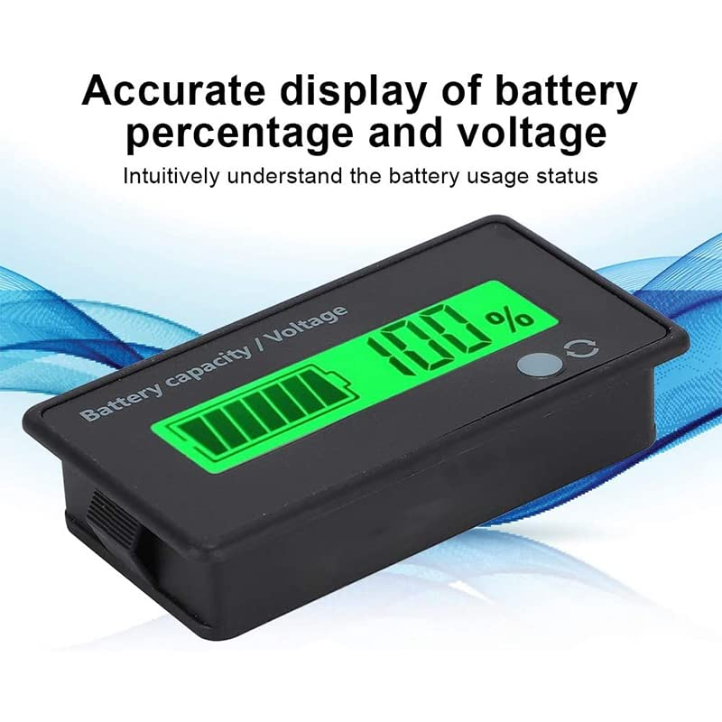 LCD 12V-48V Battery Capacity Indicator Voltage Voltmeter Monitor Meter Caravan, Dual IC Control, Suitable for Lead-Acid and Lithium Batteries and Automotive Use image number 1
