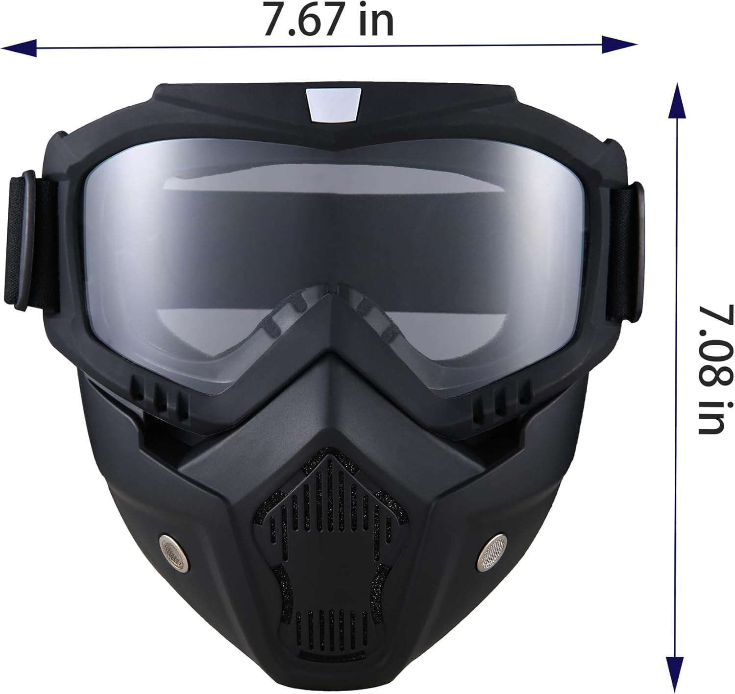 Motorcycle Helmet Riding Goggles Glasses with Removable Face Mask,Vintage Bullet Fight Motocross image number 2