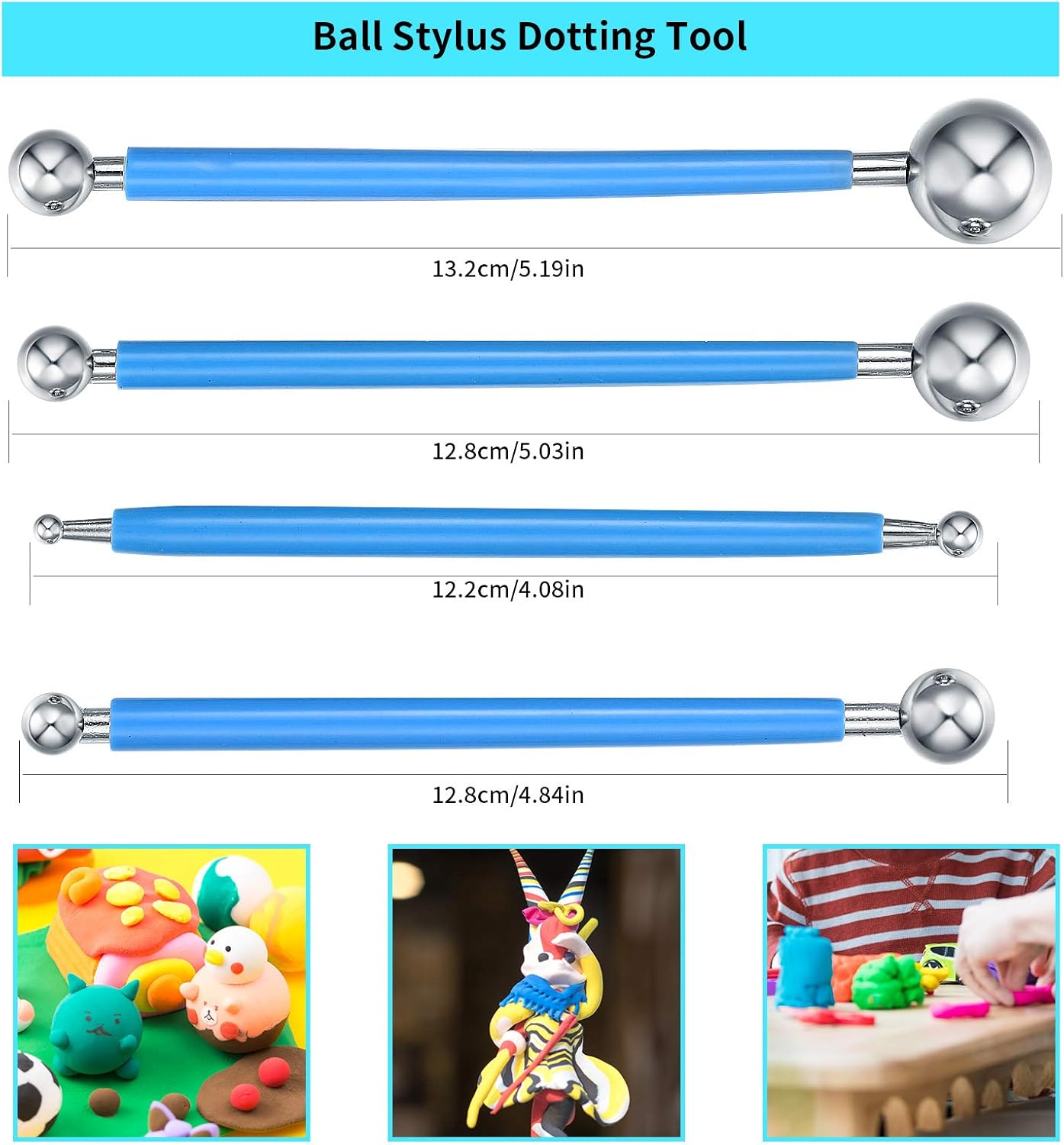 Polymer Clay Tools, 25 Pcs Clay Sculpting Tools, Ball Stylus Dotting Tools, Modeling Clay Tools Set, Ceramic Tools, Pottery Carving Tool with a Storage Bag for Engraving, Embossing, Shaping