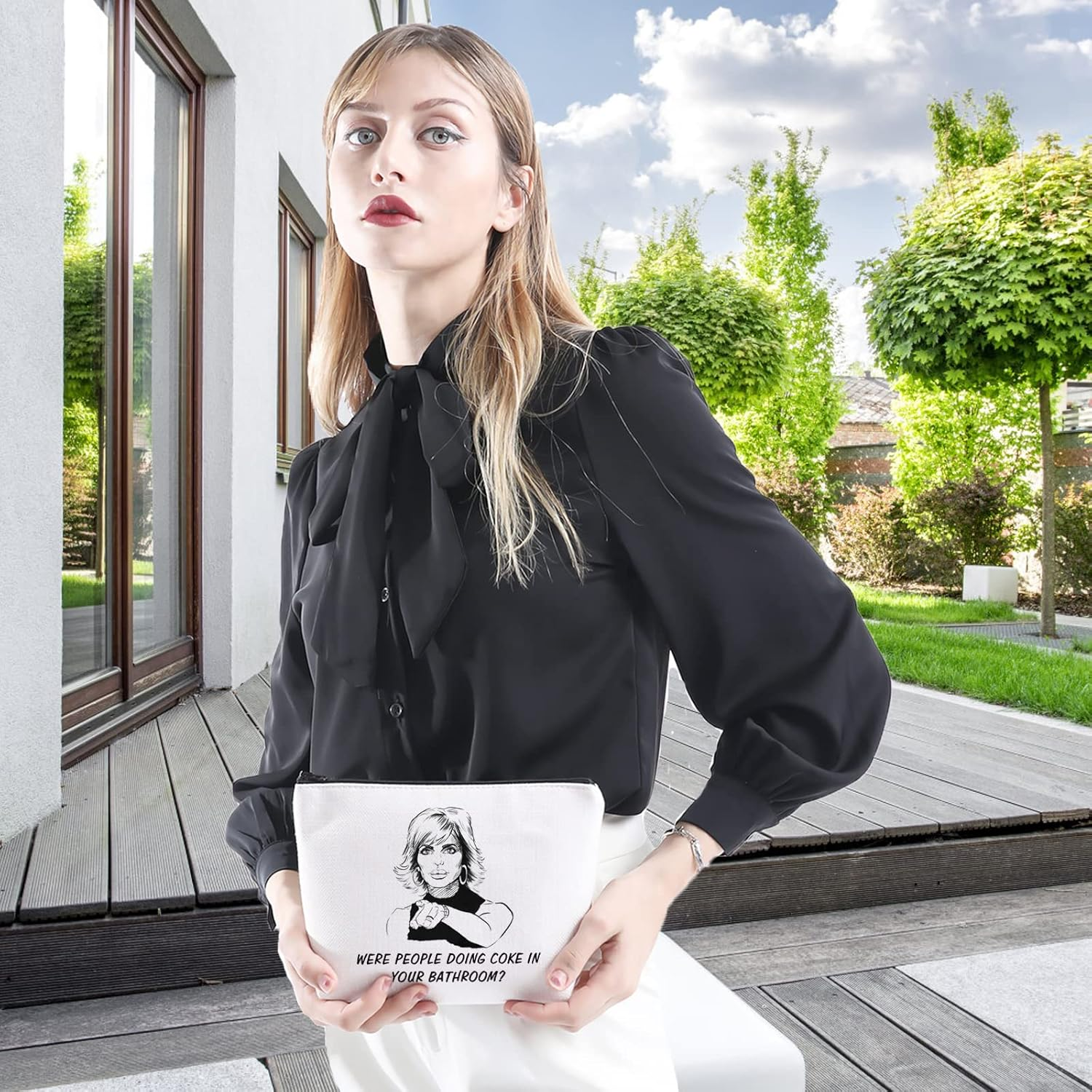 WCGXKO TV Show Gift Were People Doing Coke in Your Bathroom Zipper Pouch Makeup Bag, WERE PEOPLE, Zipper image number 1